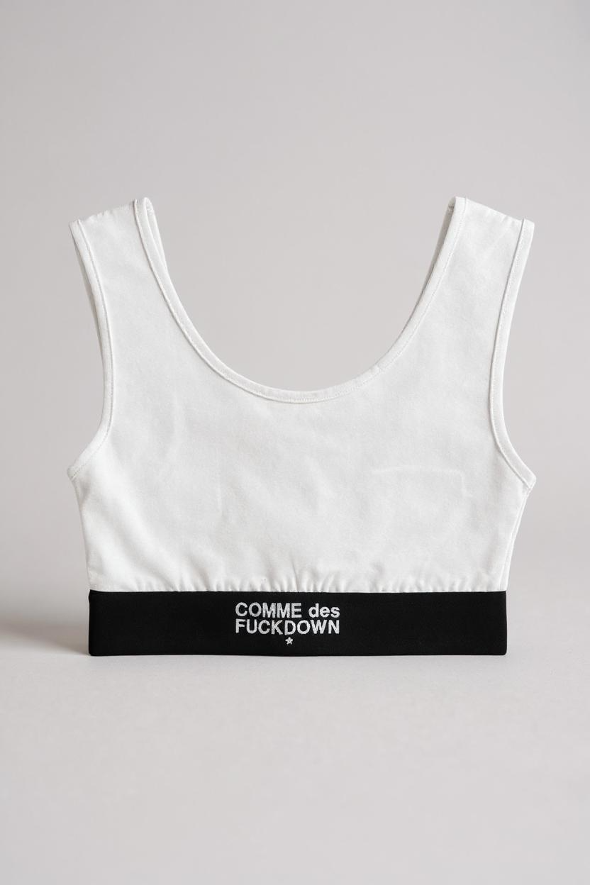 Top Comme Des Fuckdown - Top in Bielastico con Elastico Logato — 1/2