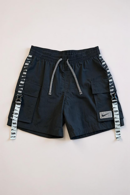Nike Swimming - Icon Volley - Pantaloncini da bagno da 7 pollici cargo neri con fettuccia