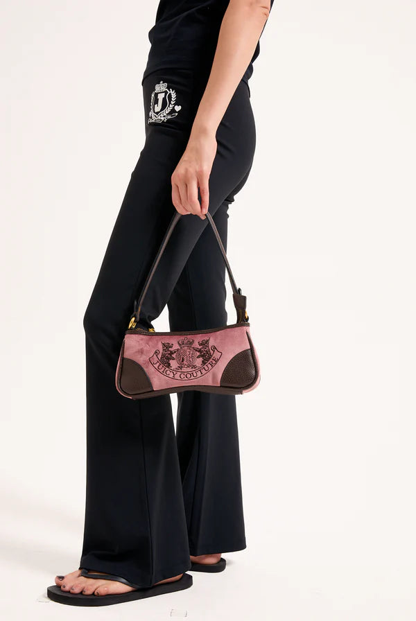 JUICY COUTURE - Mini borsa a mano con tracolla daydreamer rosa cipria in velour