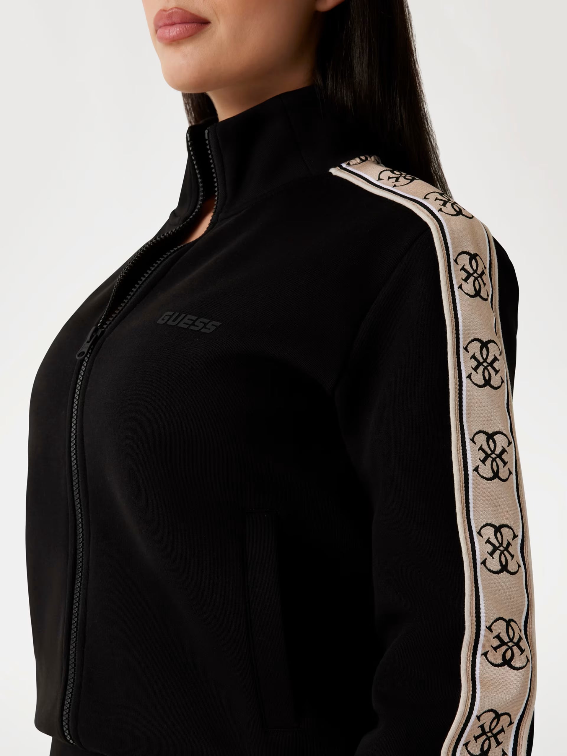Felpa Guess - Felpa Con Banda Laterale Logata