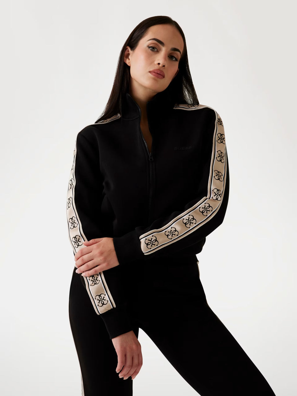 Felpa Guess - Felpa Con Banda Laterale Logata