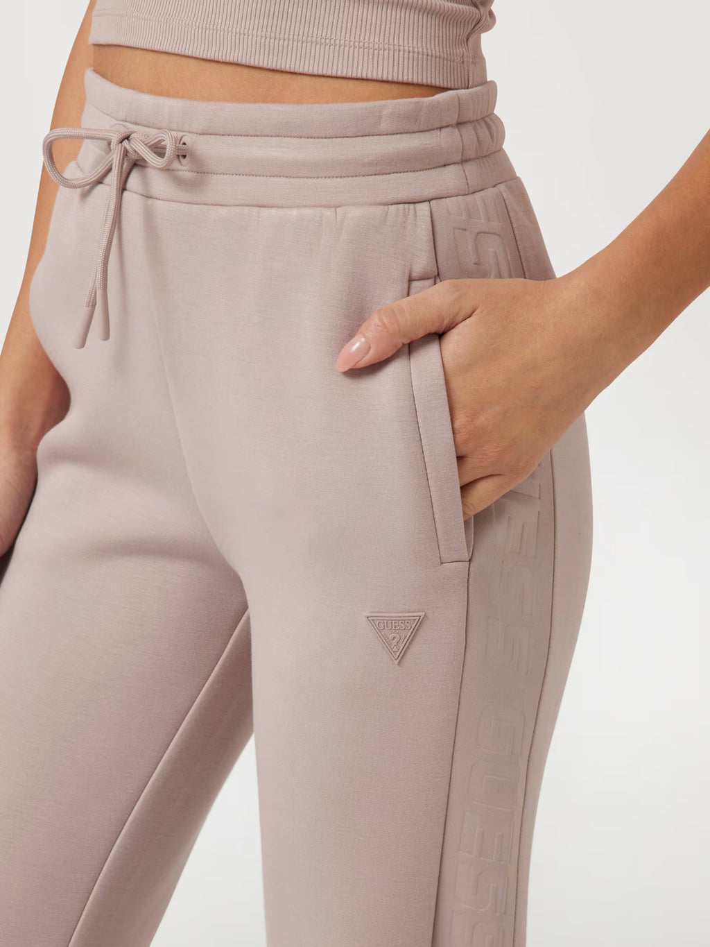 Pantalone Guess - Pantaloni scuba logo laterale