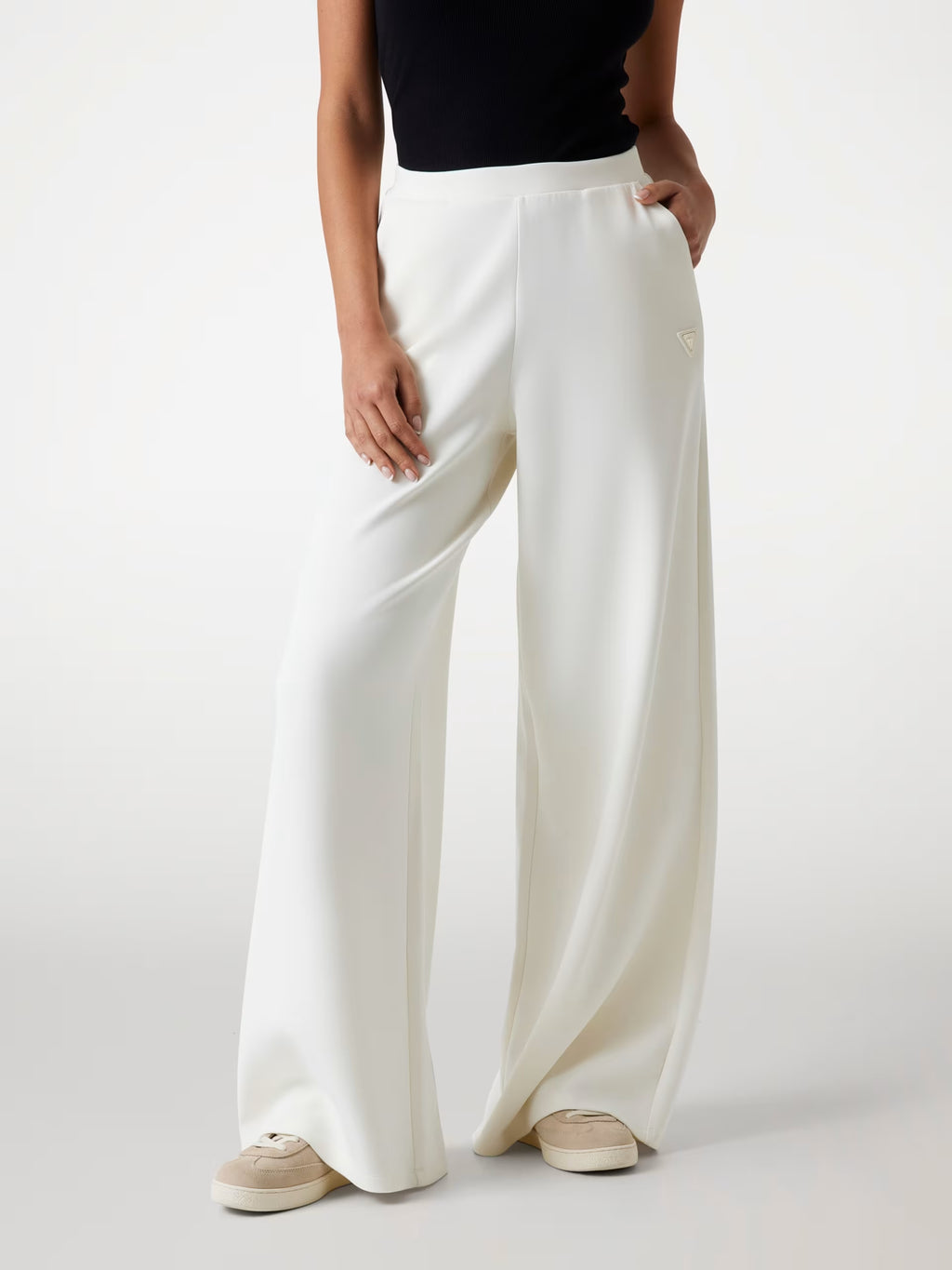 Guess - Pantalone wide leg a vita media
