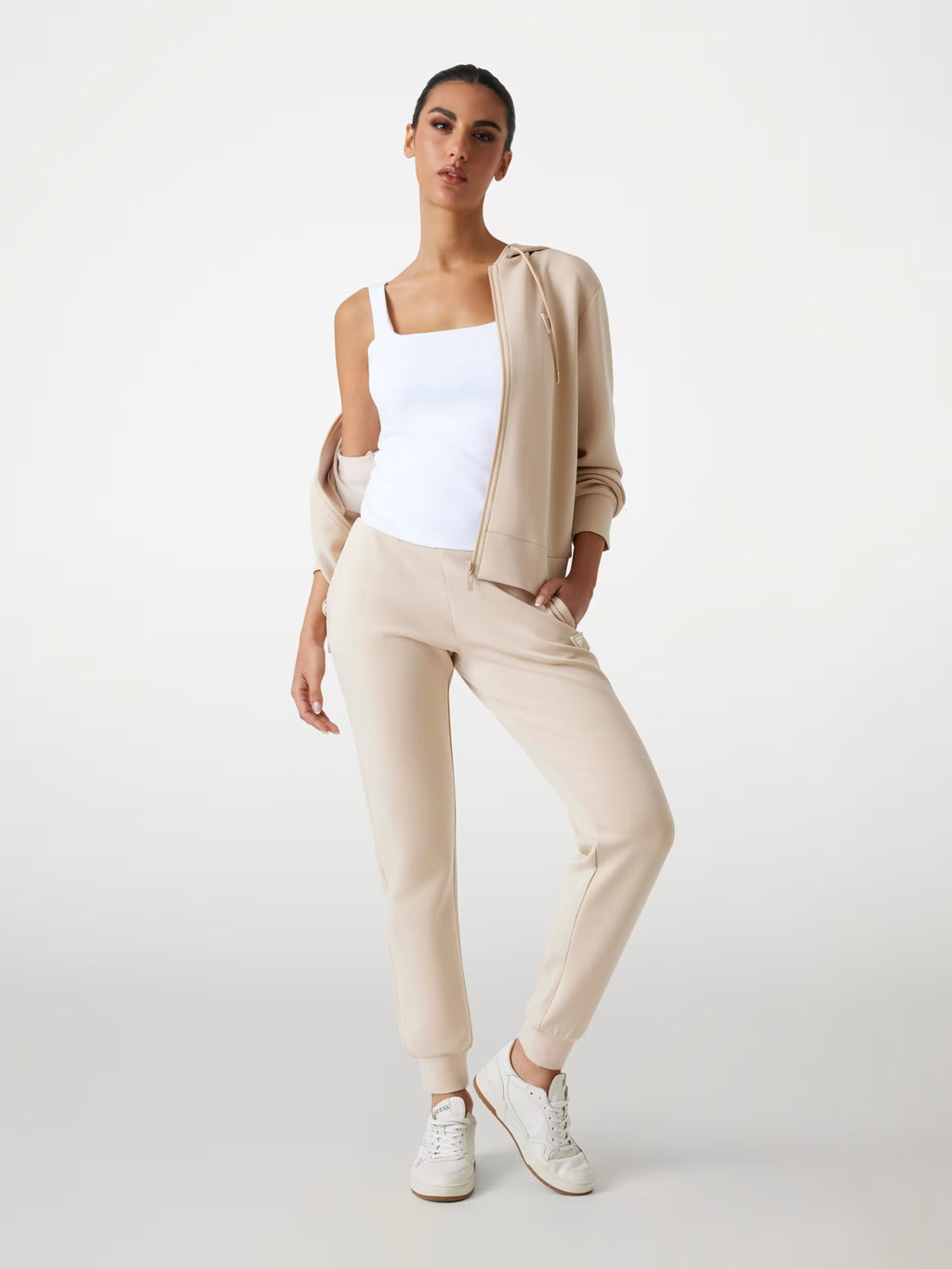Guess - Felpa scuba con cappuccio