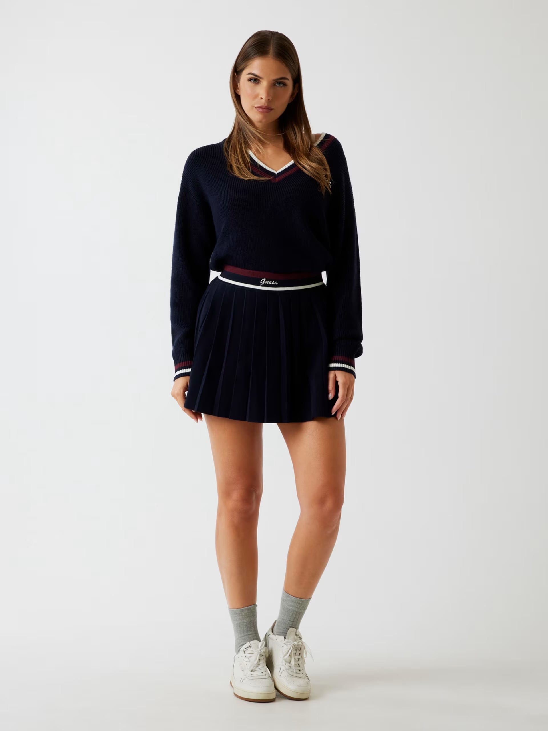 Guess - Minigonna plissettata misto lana