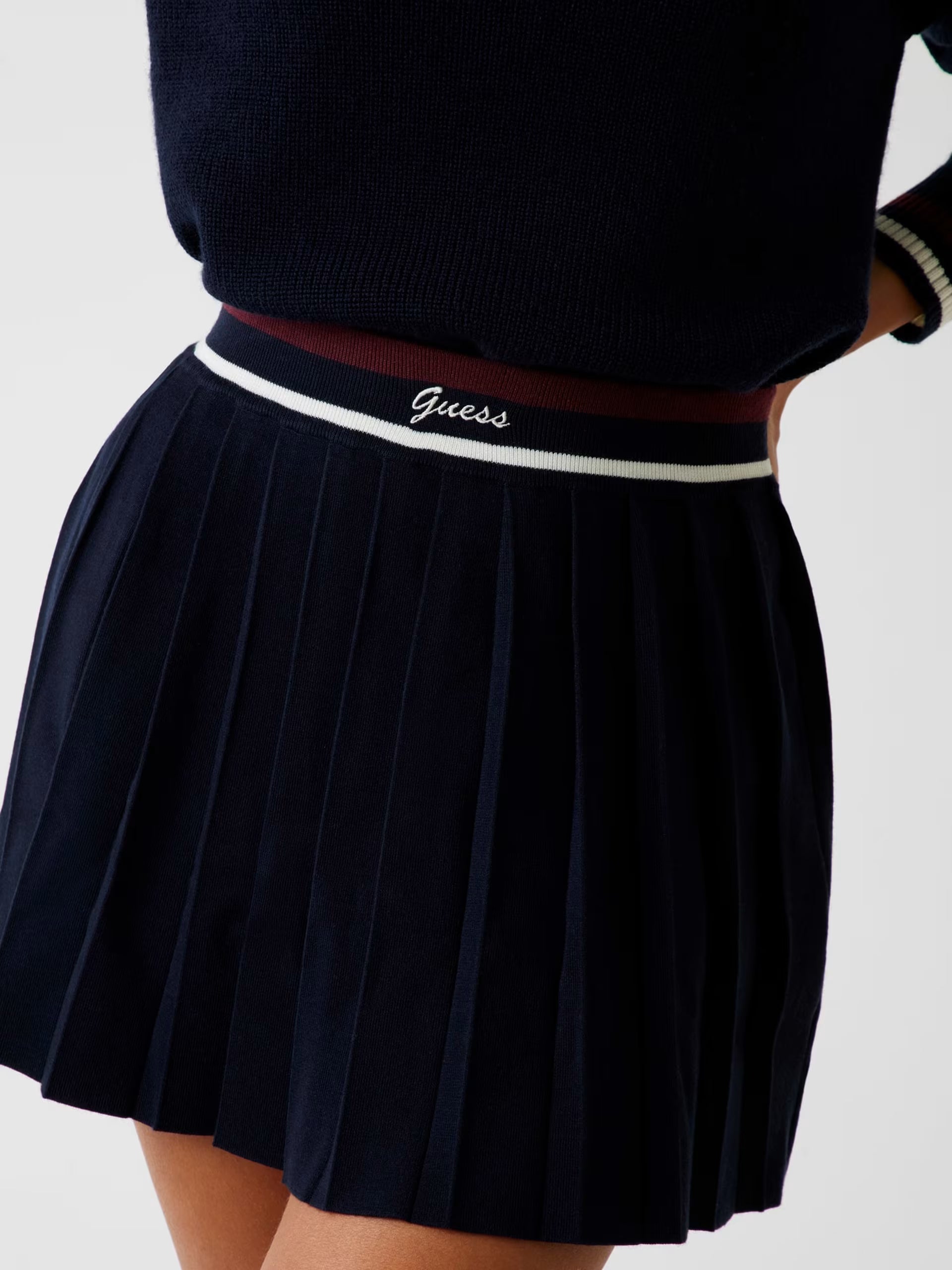 Guess - Minigonna plissettata misto lana