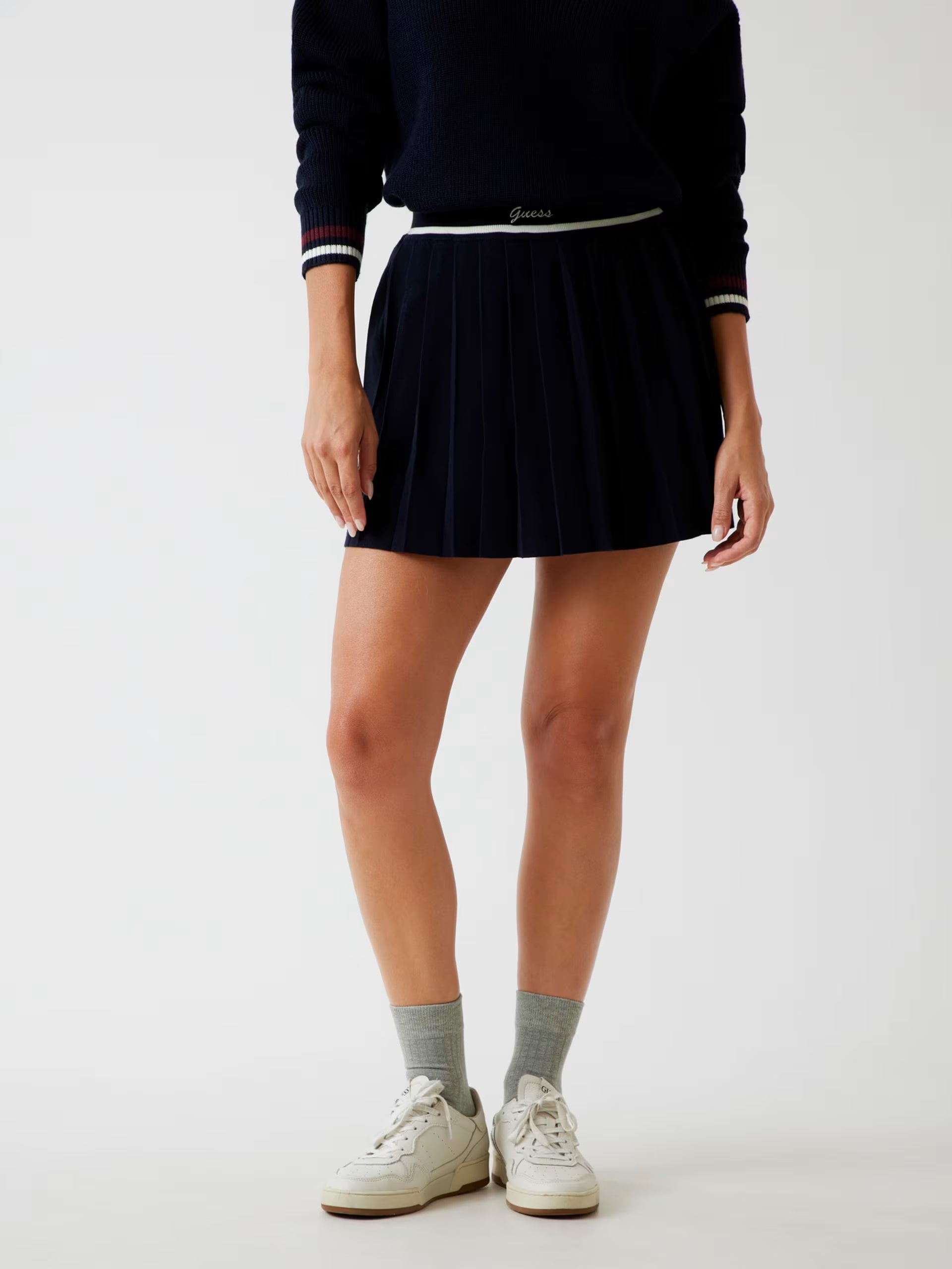Guess - Minigonna plissettata misto lana