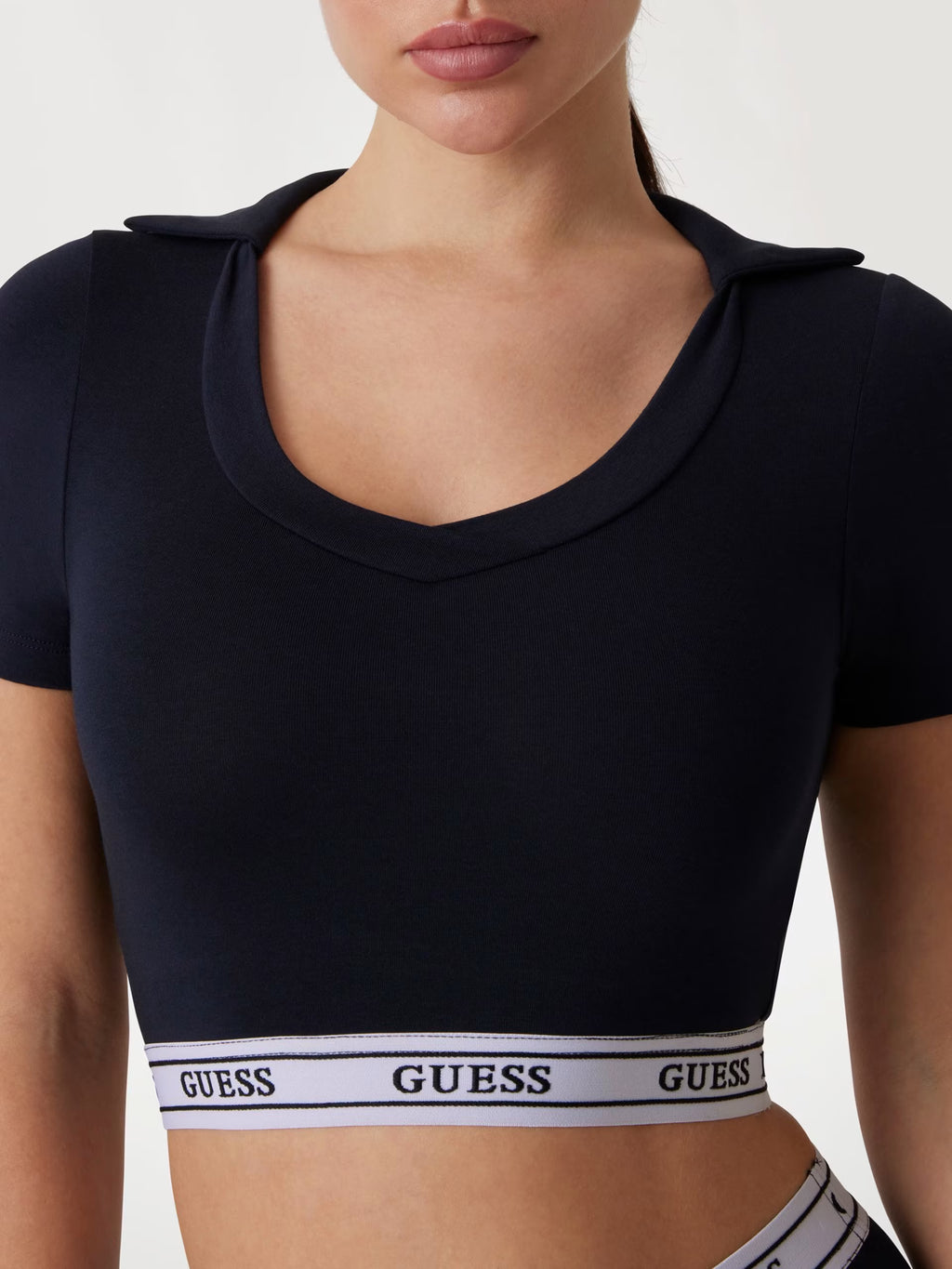 Top Guess - Crop top con fascia logo
