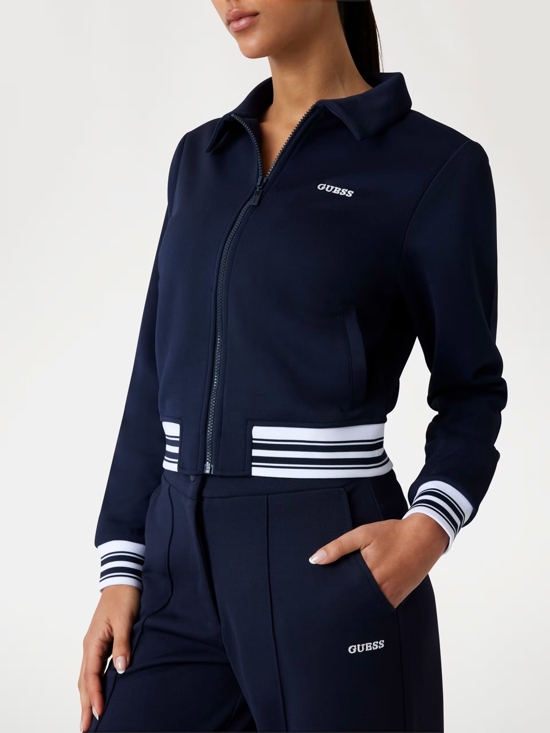 Guess - Felpa con logo e cerniera