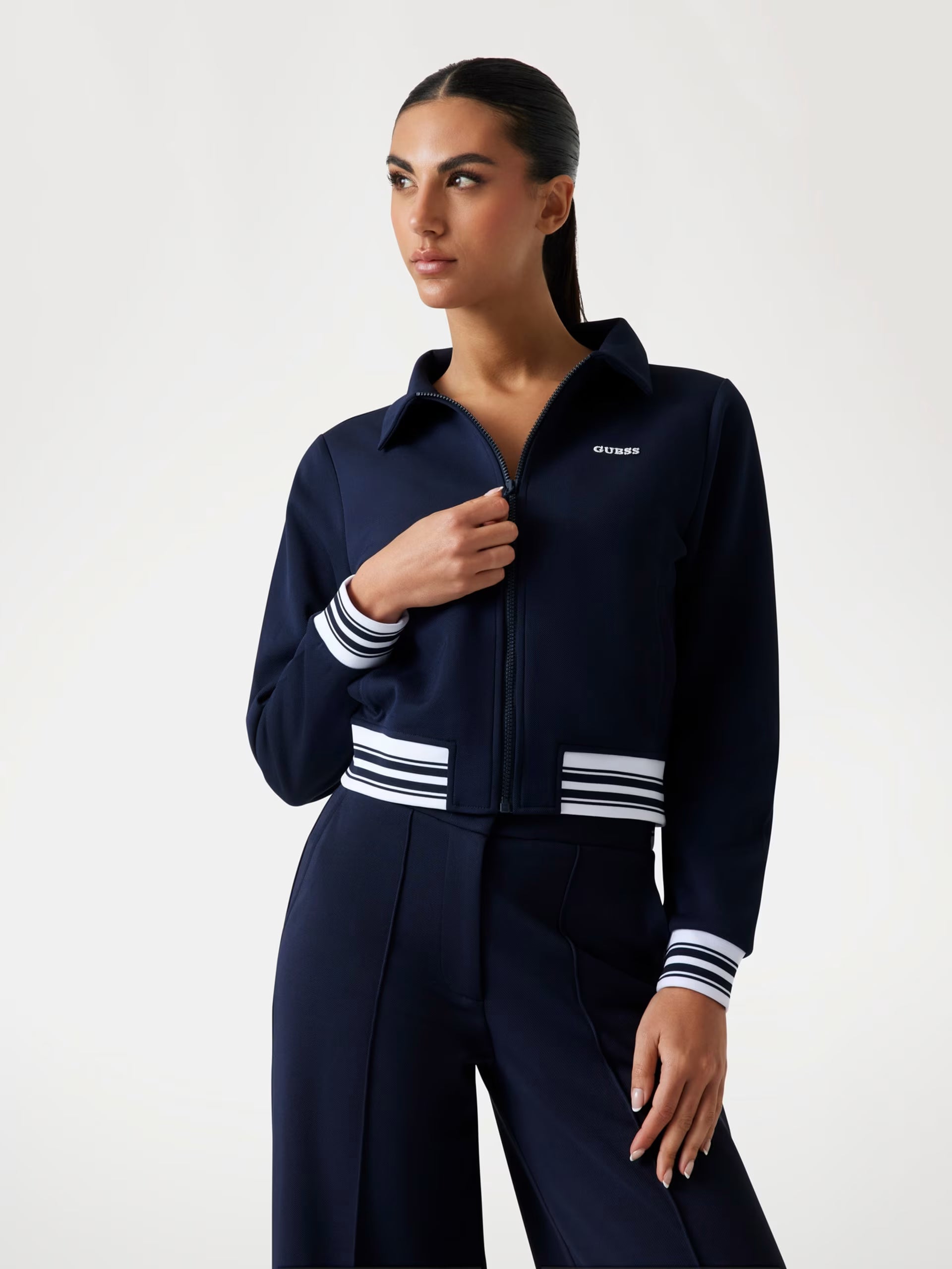 Guess - Felpa con logo e cerniera
