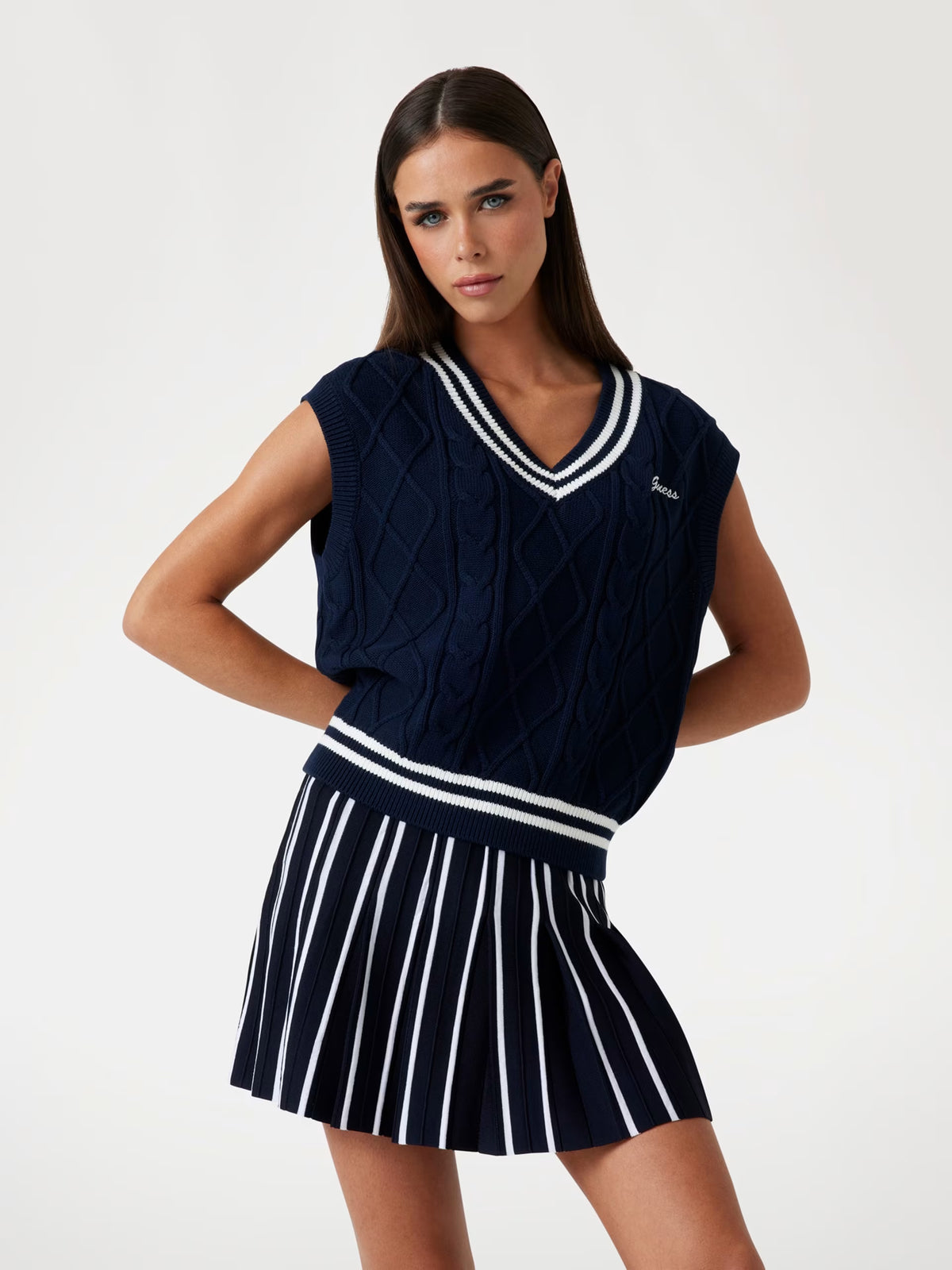 Gilet Guess - Gilet a Trecce Con Scollo a V
