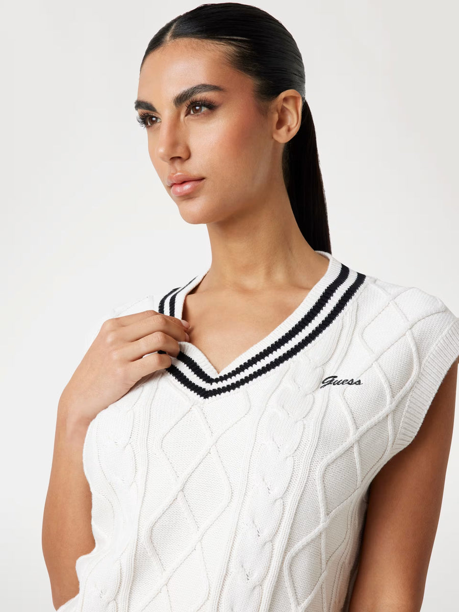 Gilet Guess - Gilet a Trecce Con Scollo a V — 4/5