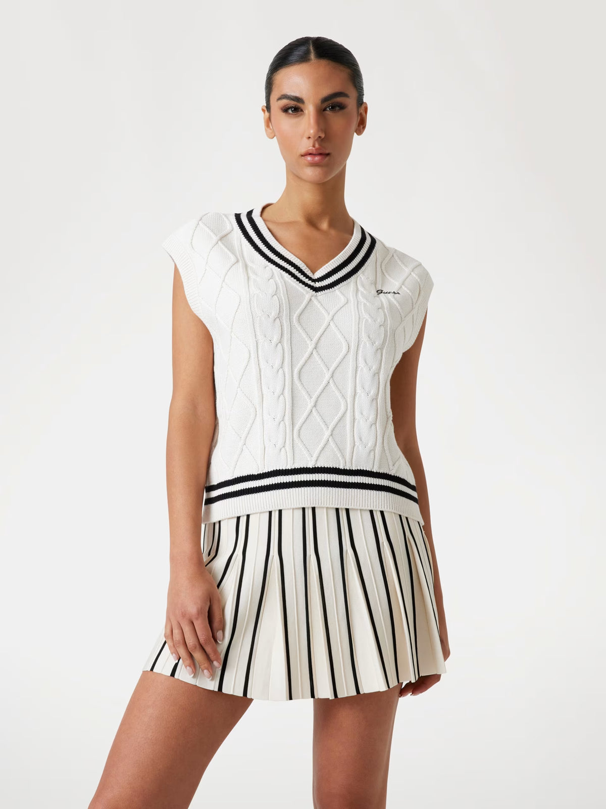 Gilet Guess - Gilet a Trecce Con Scollo a V