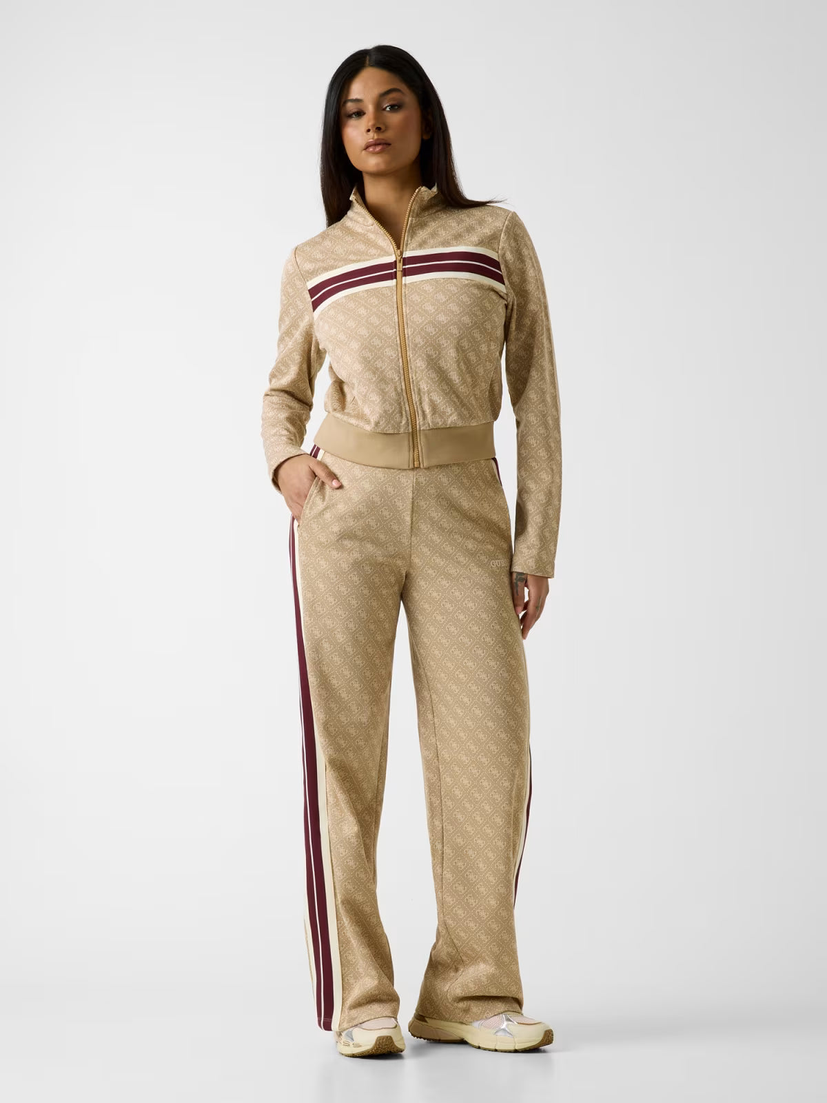 Pantonaloni Guess - Pantaloni Felpati Con Logo 4G