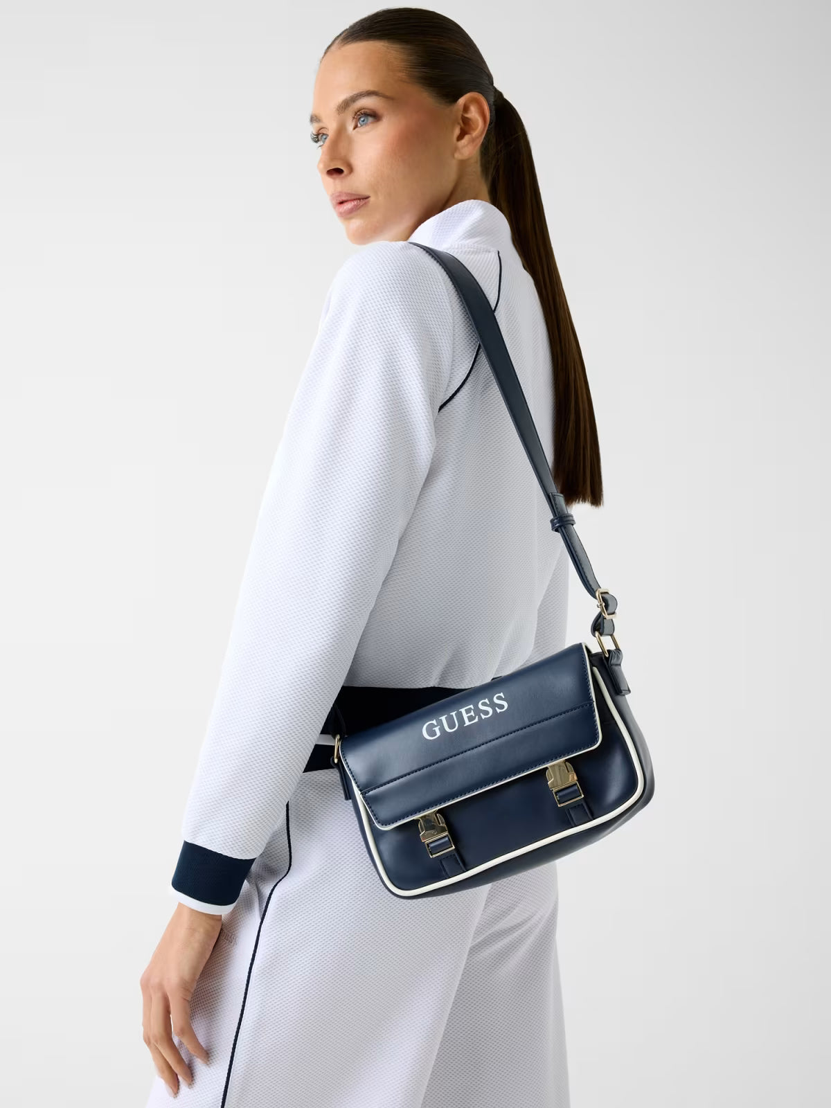 Borsa Guess - Borsa a Tracolla Guess Donna Blu con Logo Frontale