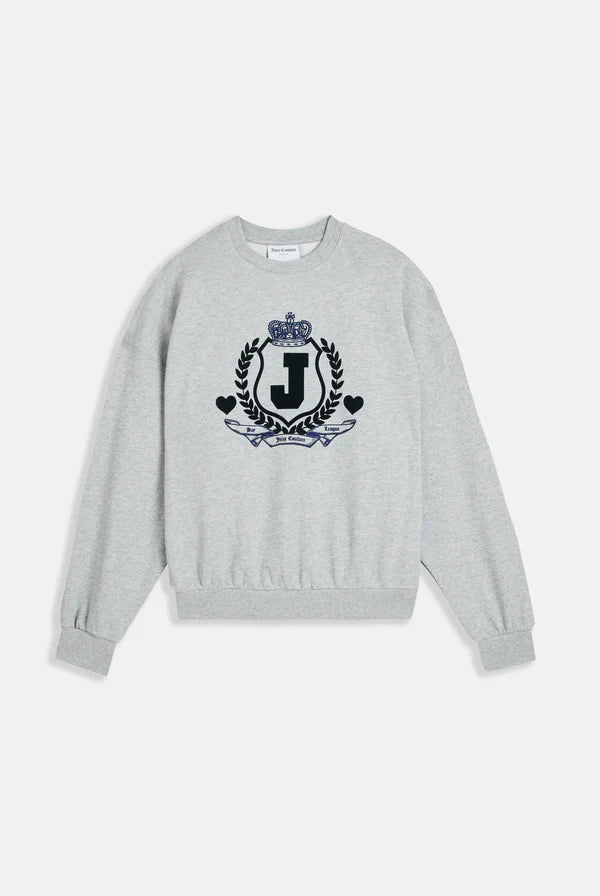 JUICY COUTURE - Silver marl flocked crest sweatshirt