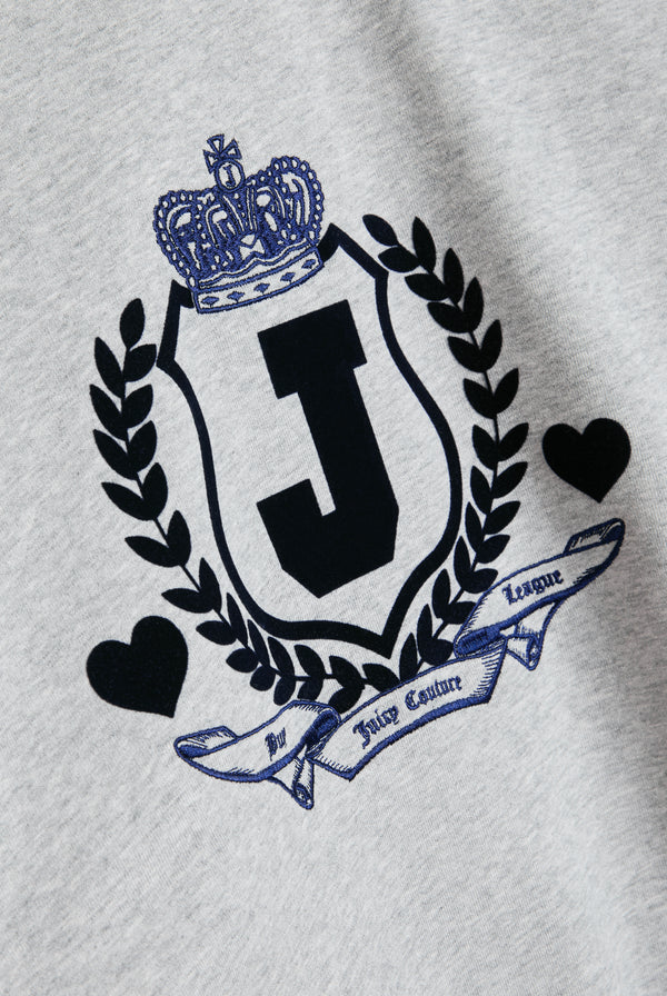 JUICY COUTURE - Silver marl flocked crest sweatshirt