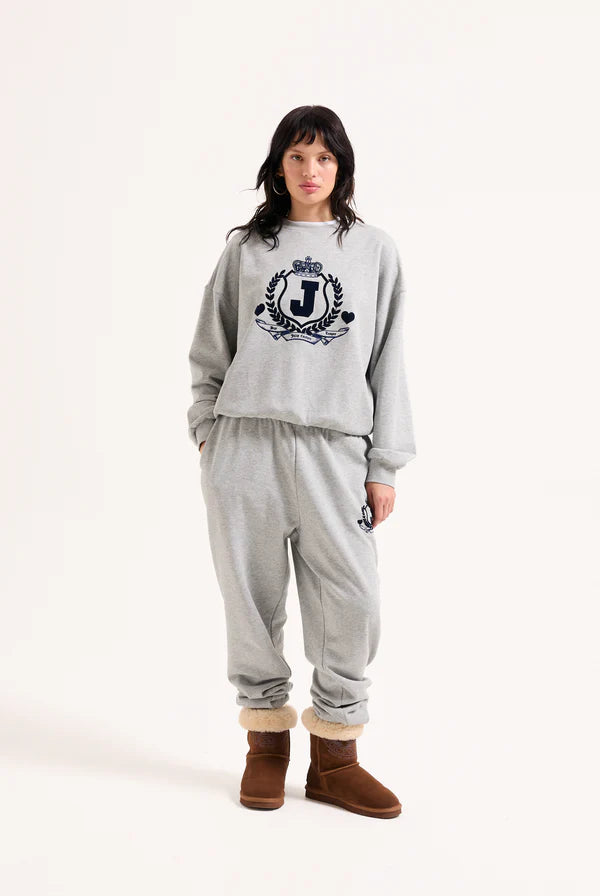 JUICY COUTURE - Silver marl flocked crest sweatshirt