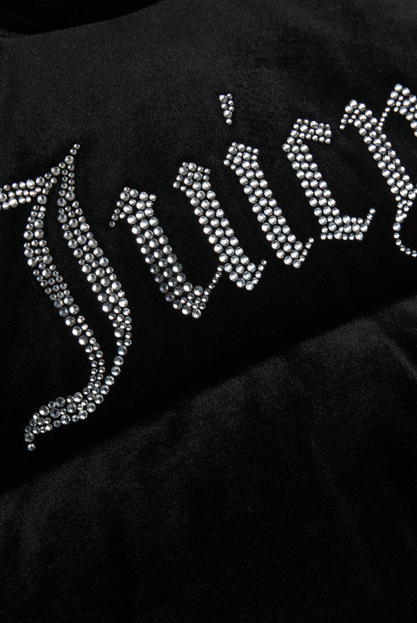 Gilet Juicy Couture - Crop In Velour Con Logo Juicy in Diamanti Nero — 6/6