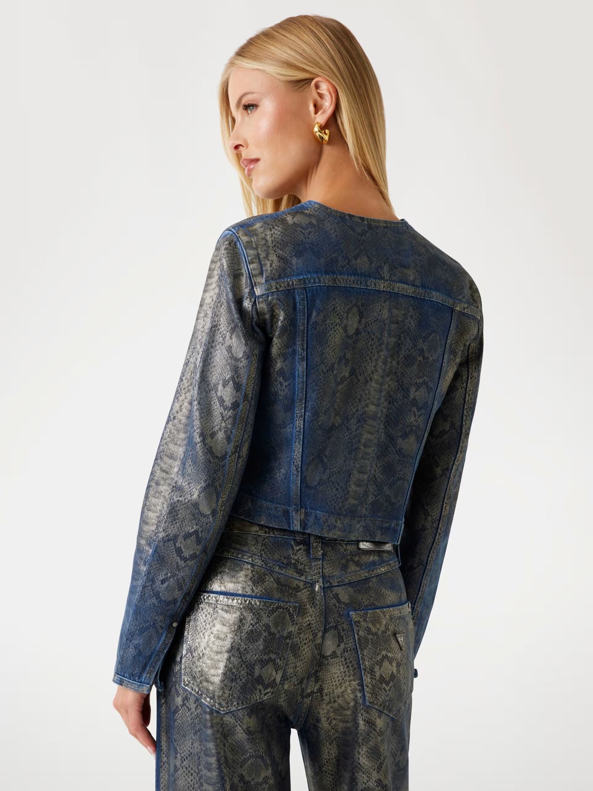 Giacca Guess - Giacca In Denim Stampa Animalier