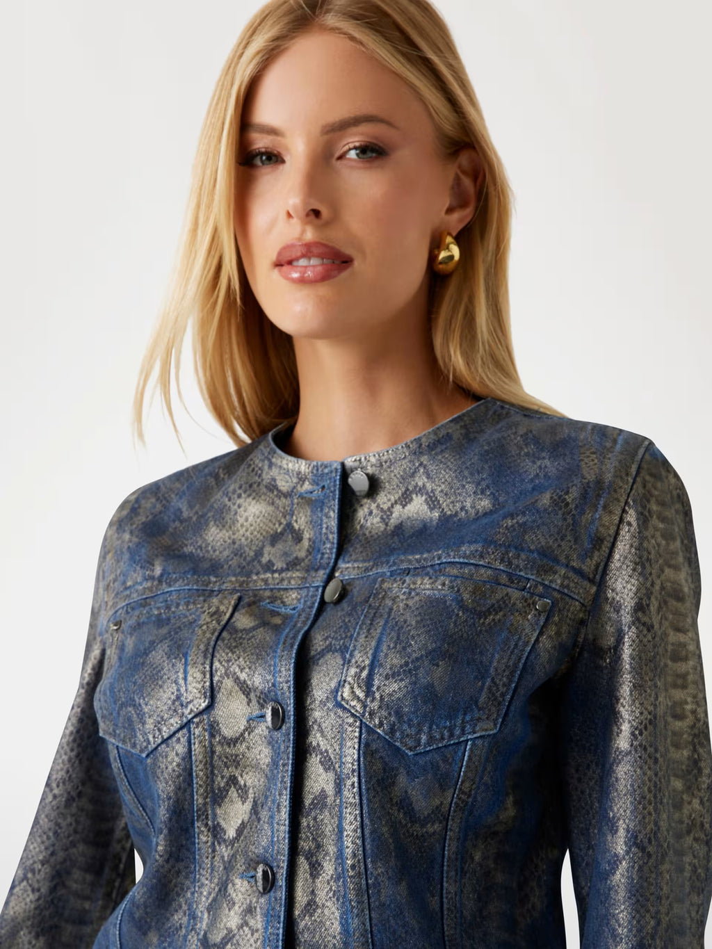 Giacca Guess - Giacca In Denim Stampa Animalier