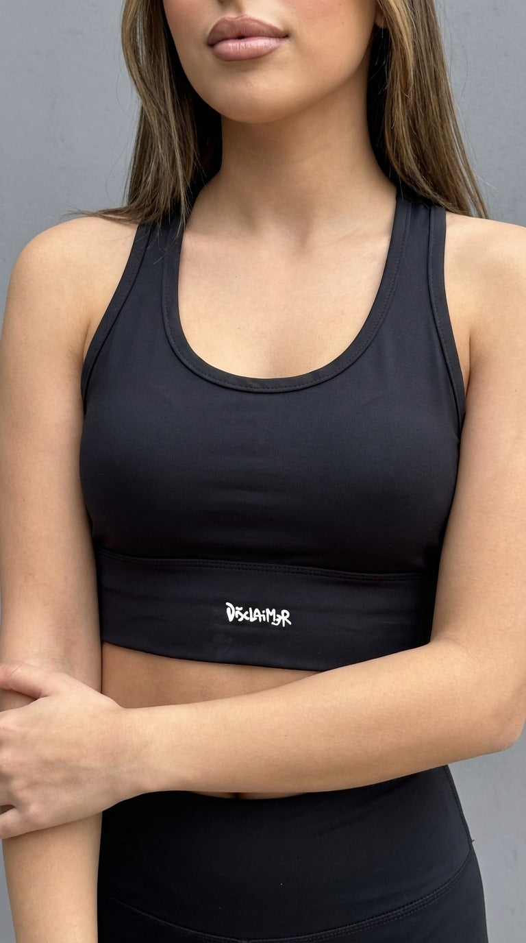 Top DISCLAIMER Donna Nero – Sporty Chic con Logo