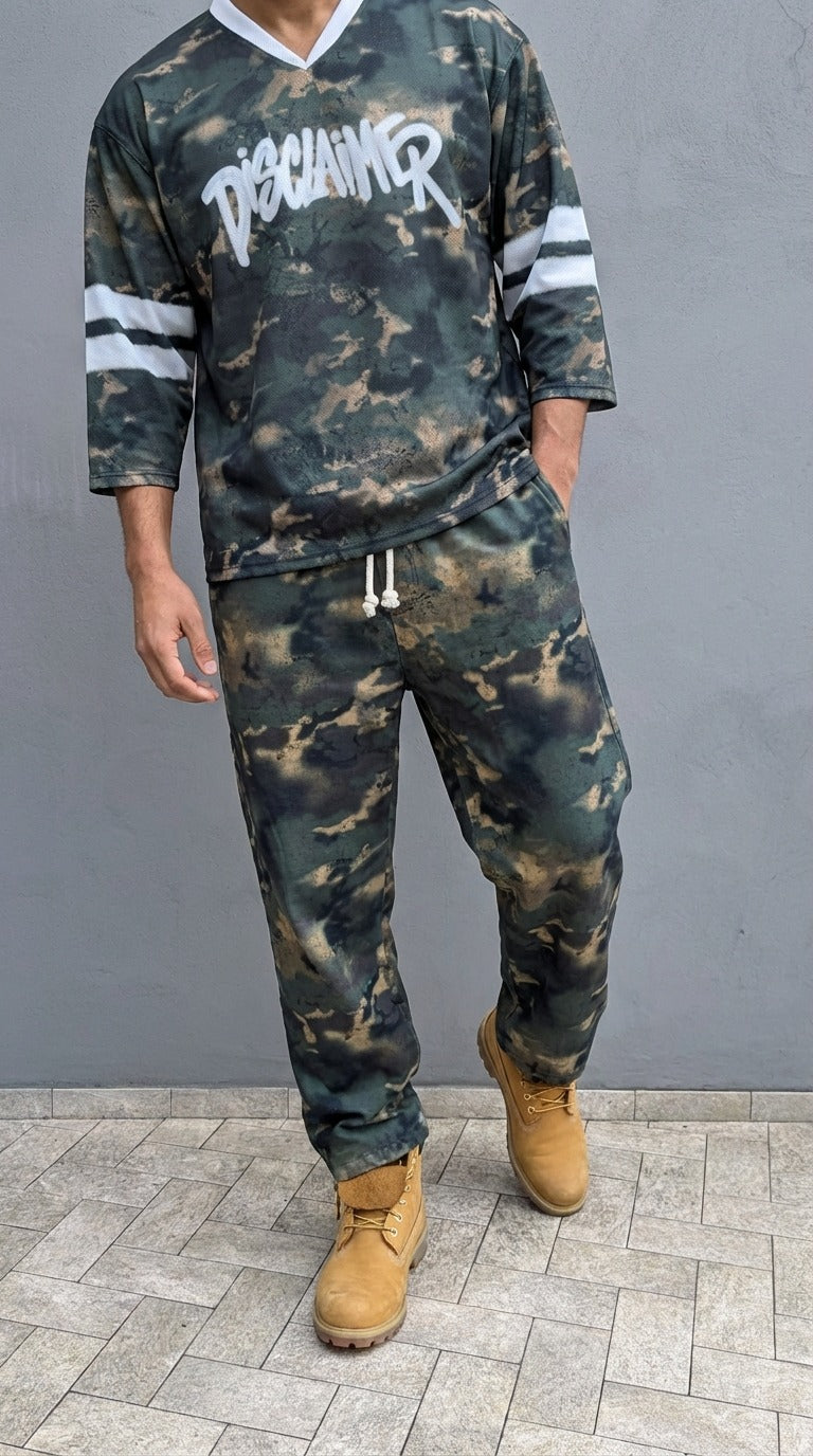 Pantalone Disclaimer Camo Uomo – Jogger Streetwear Verde Militare — 2/2