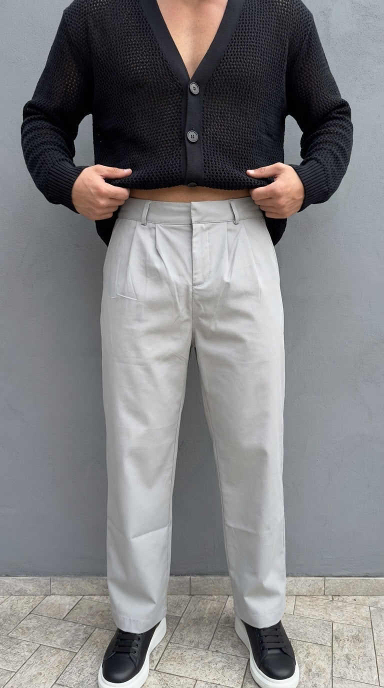 Pantaloni Uomo Disclaimer Beige – Fit Regolare, Stile Urban Contemporary