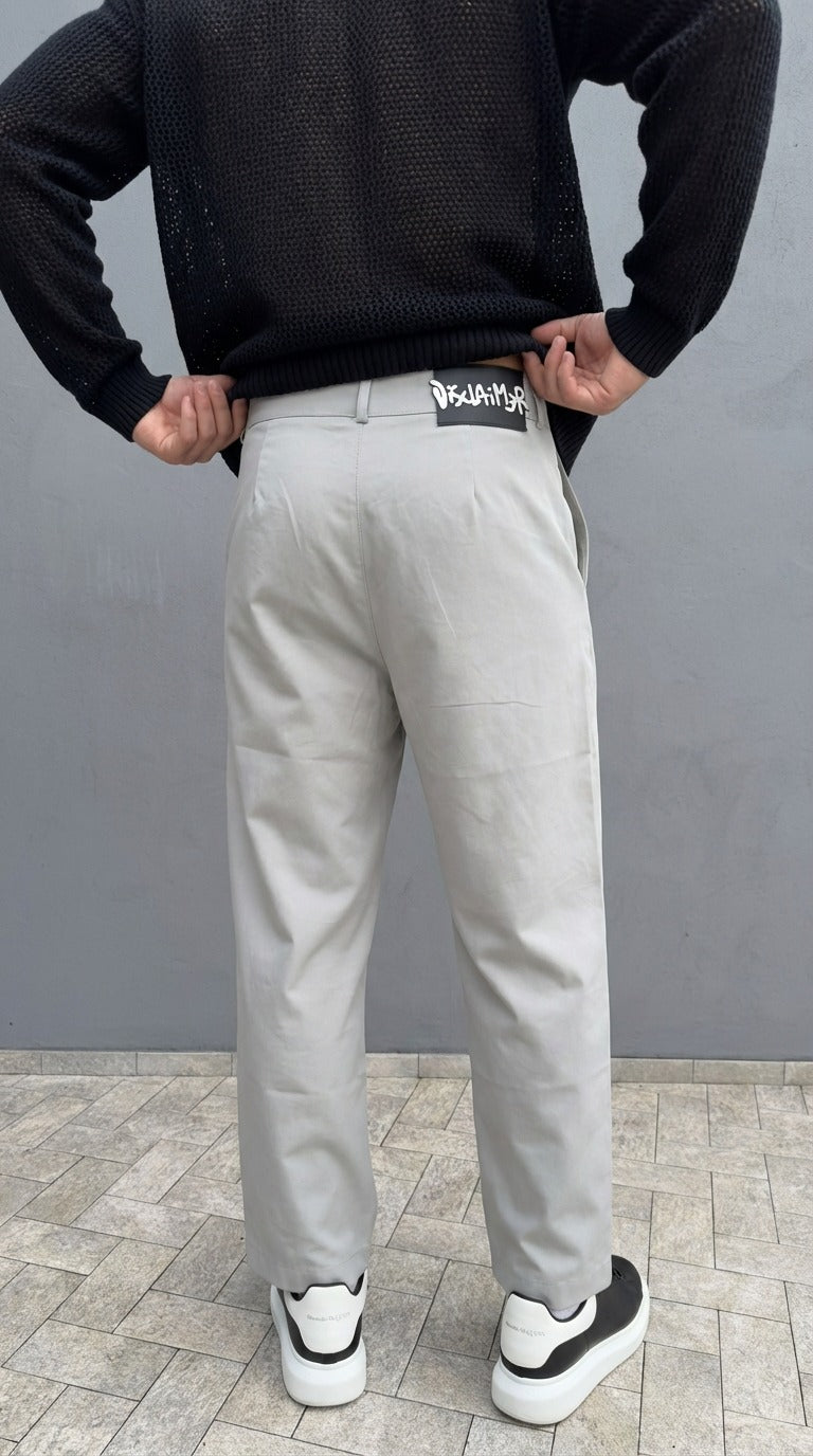 Pantaloni Uomo Disclaimer Beige – Fit Regolare, Stile Urban Contemporary