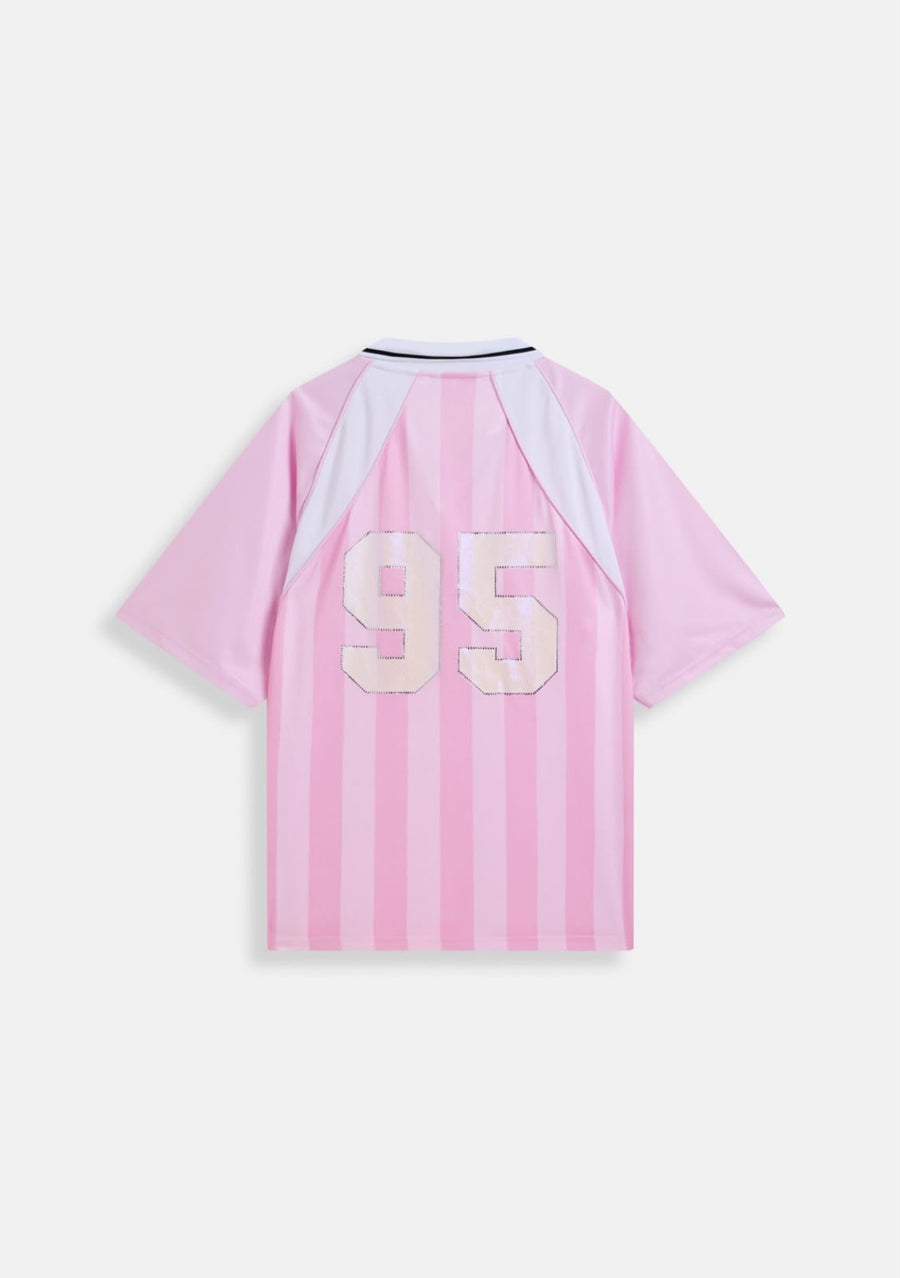 Maglia Pink Stripe 'Juicy' Football Jersey — 1/3