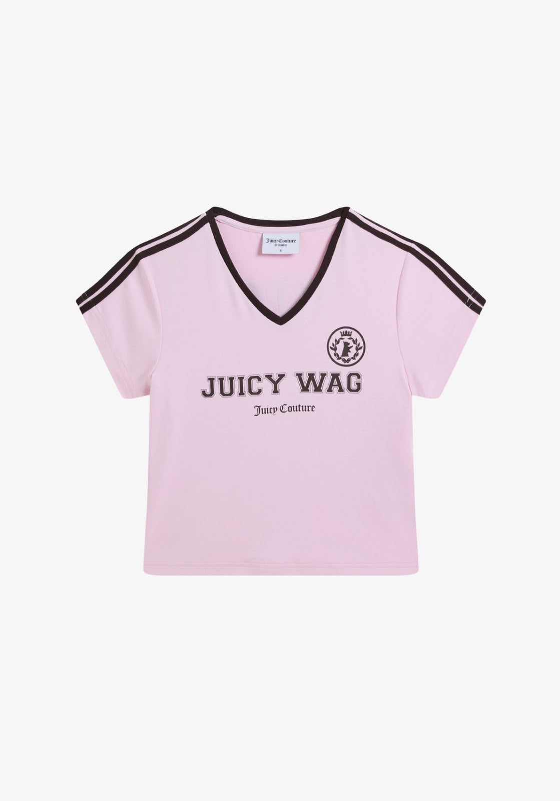 T-shirt Pink 'Juicy Wag' V-Neck Tee