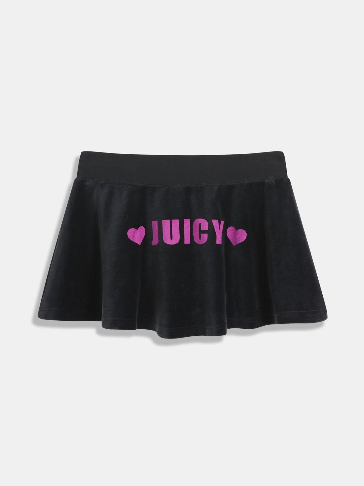 Minigonna Black Velour 'Juicy' Hearts Flippy Skirt