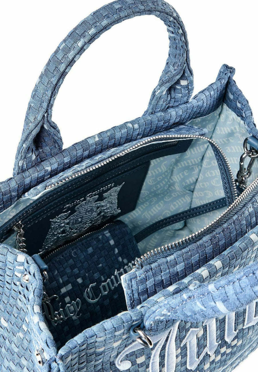Borsa a Mano Juicy Couture Intrecciata Azzurra con Tracolla Regolabile — 2/3