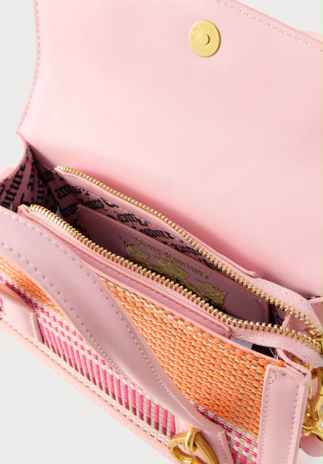 Borsa a Mano e Tracolla Juicy Couture Rosa con Trama Intrecciata Multicolor
