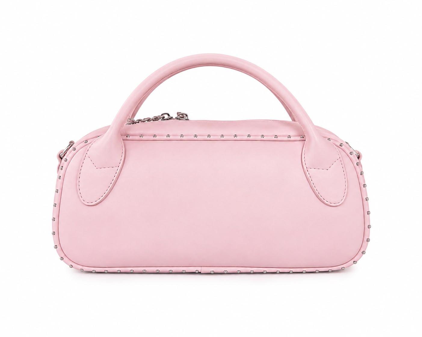 Borsa a Mano Juicy Couture Rosa con Borchie e Logo Strass