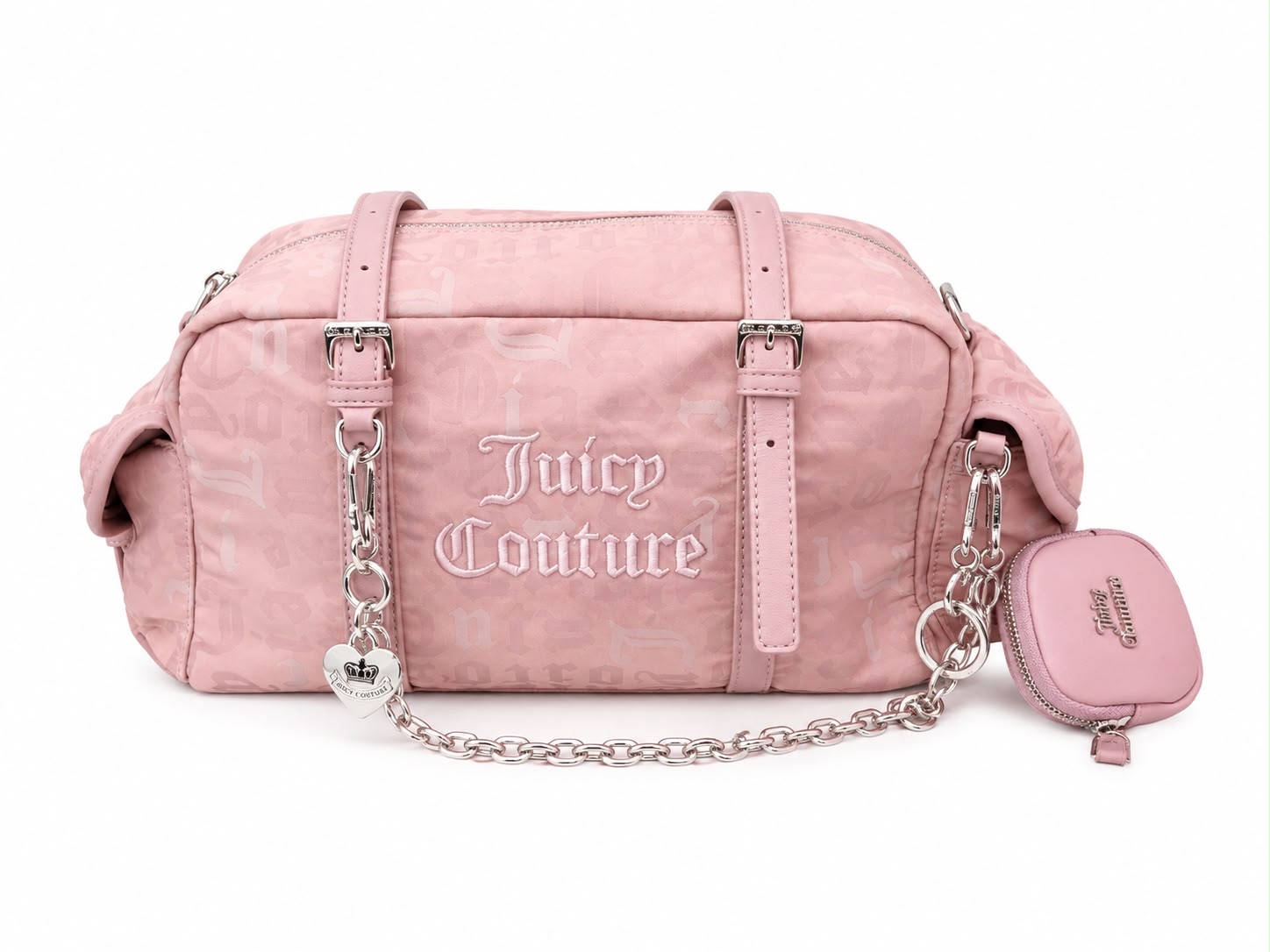 Borsa Bowling Juicy Couture Rosa con Pochette e Charm