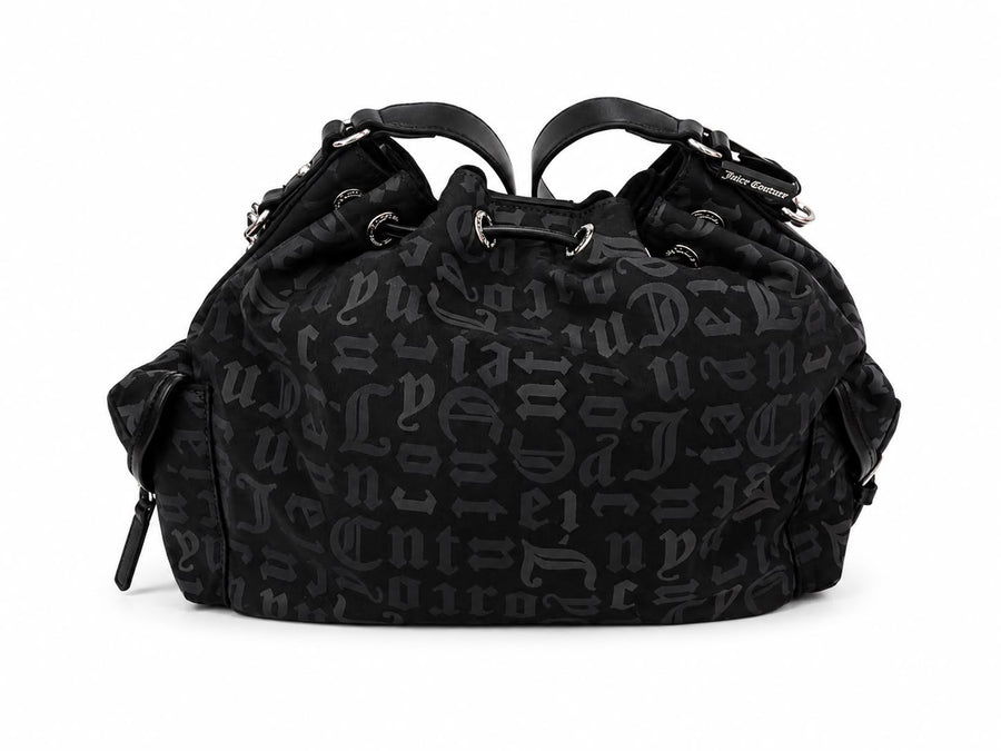 Borsa Secchiello Juicy Couture Nera Monogram con Charm e Pochette — 2/2