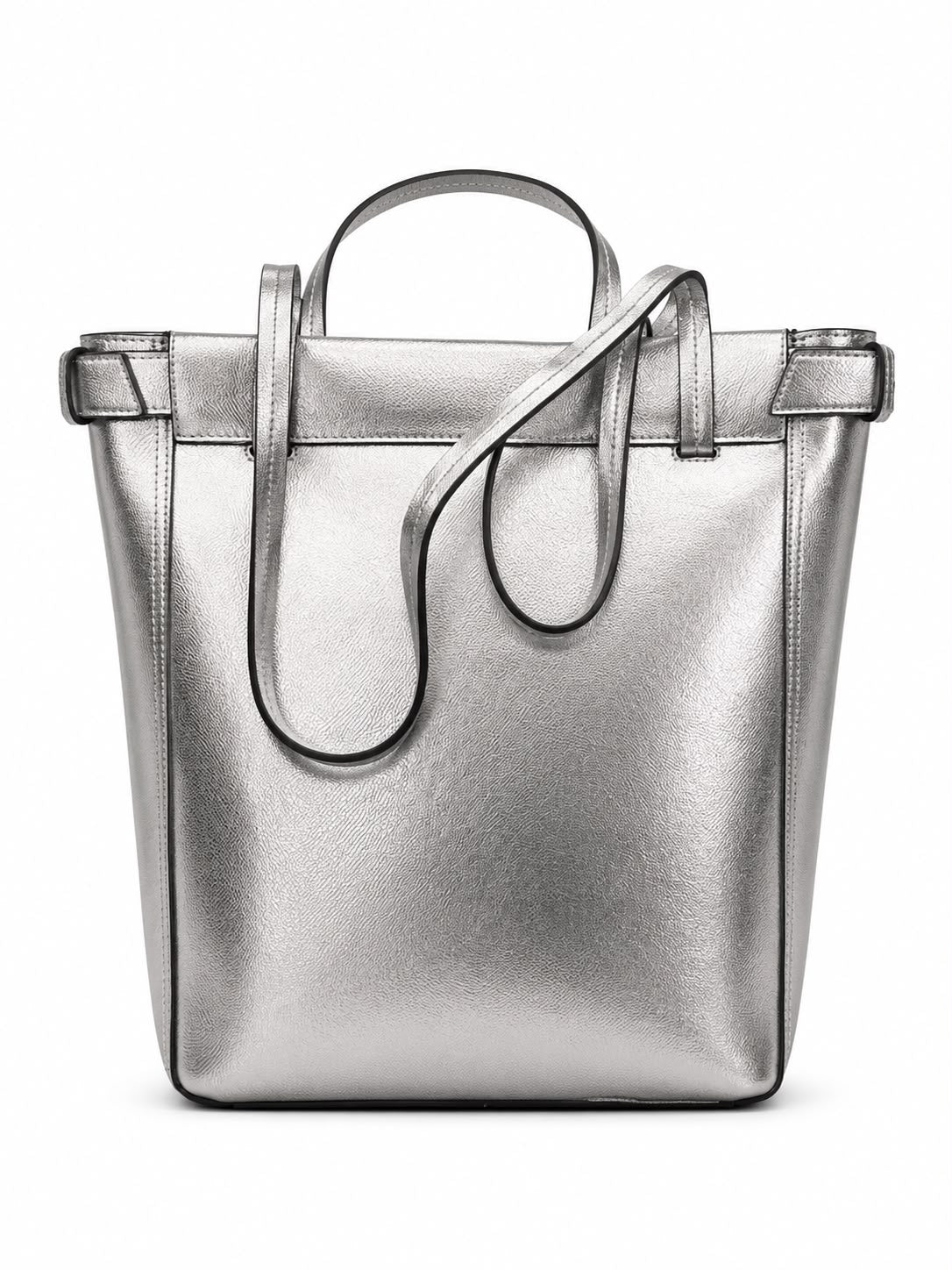 Shopping Bag Juicy Couture Argento Metallizzata con Charm Logo