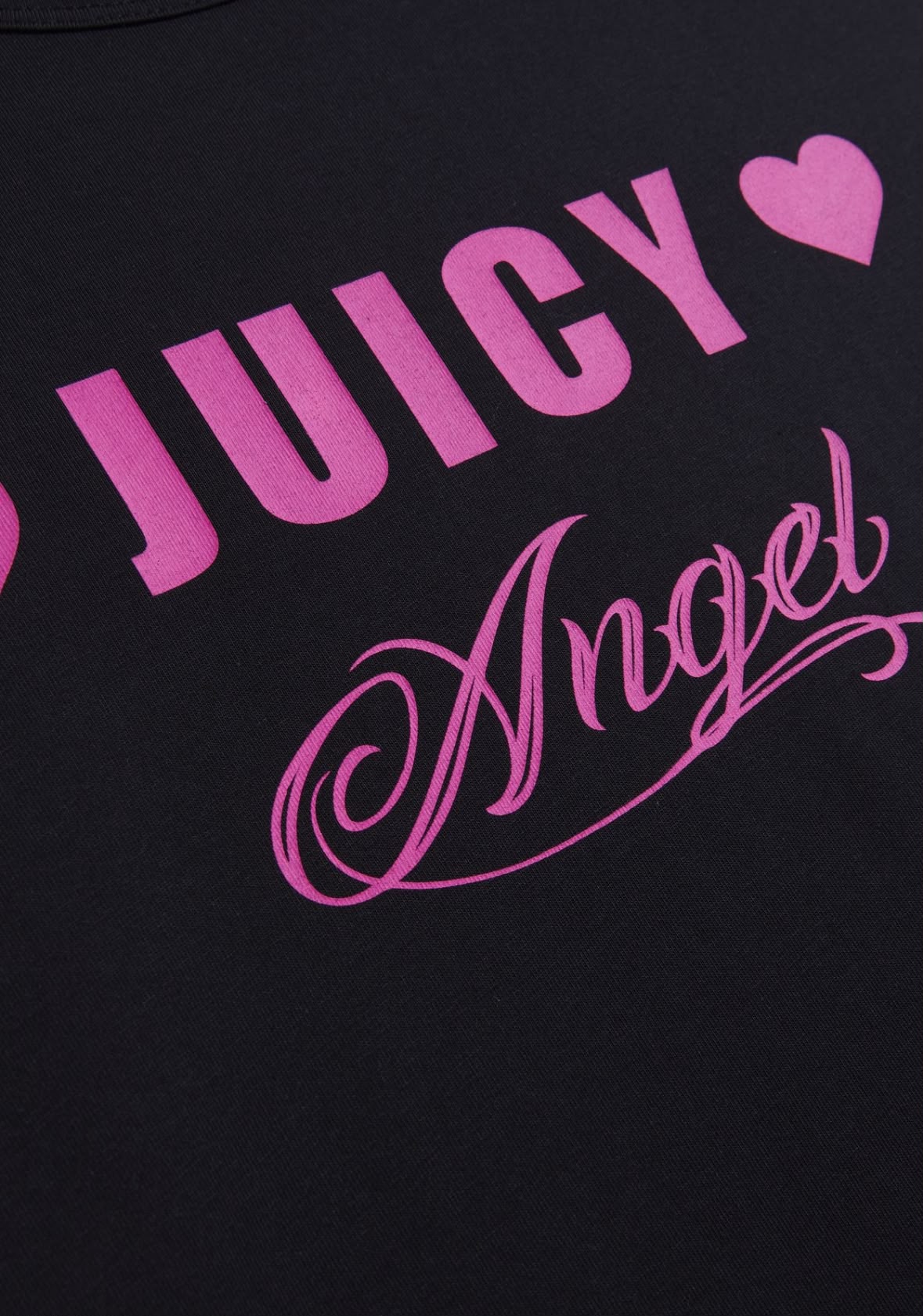 T-shirt Donna Juicy Couture "Juicy Angel" Nera con Stampa Rosa