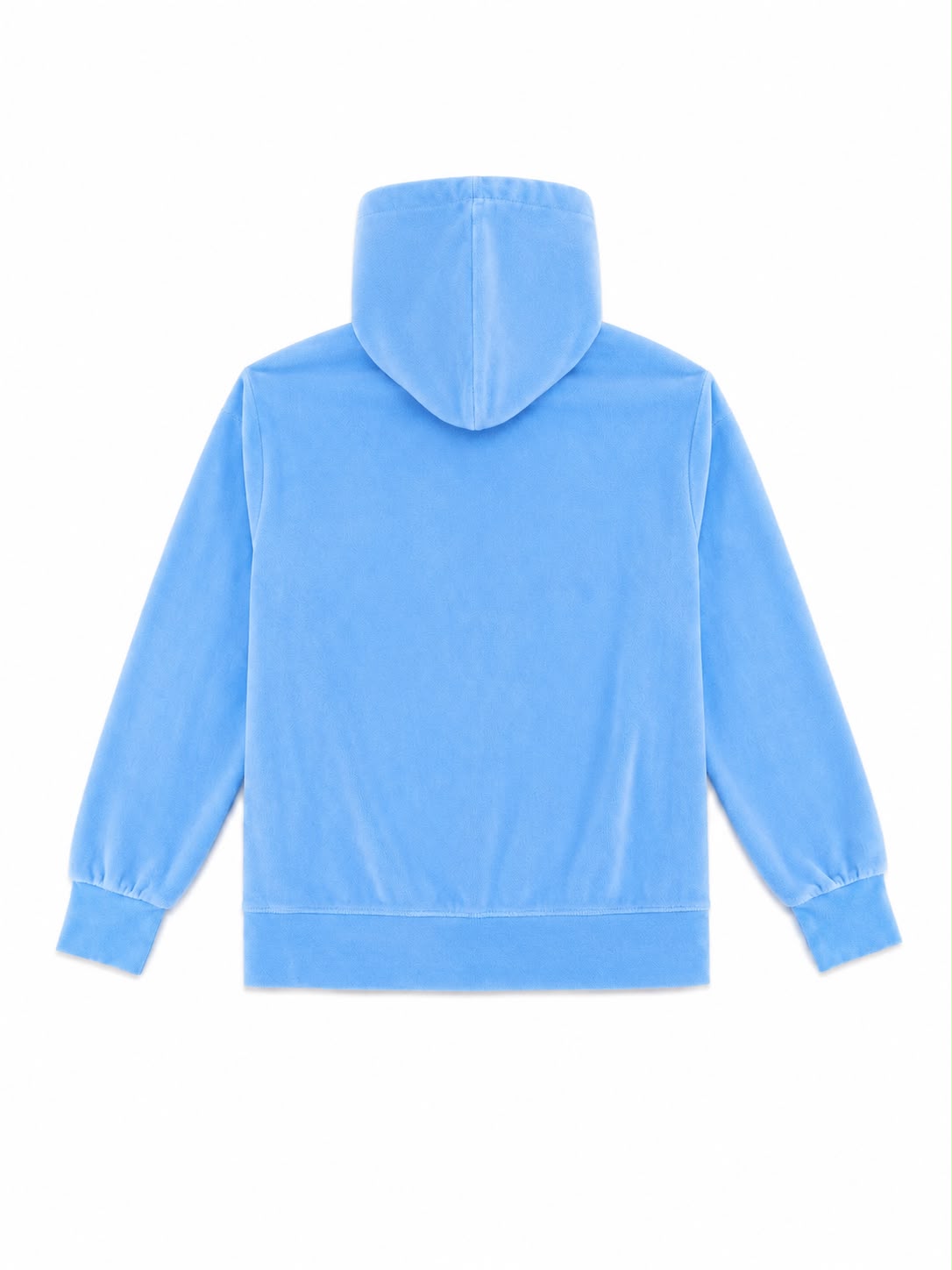 Felpa con Cappuccio Juicy Couture in Ciniglia con Zip – Azzurro Sky / Pesca