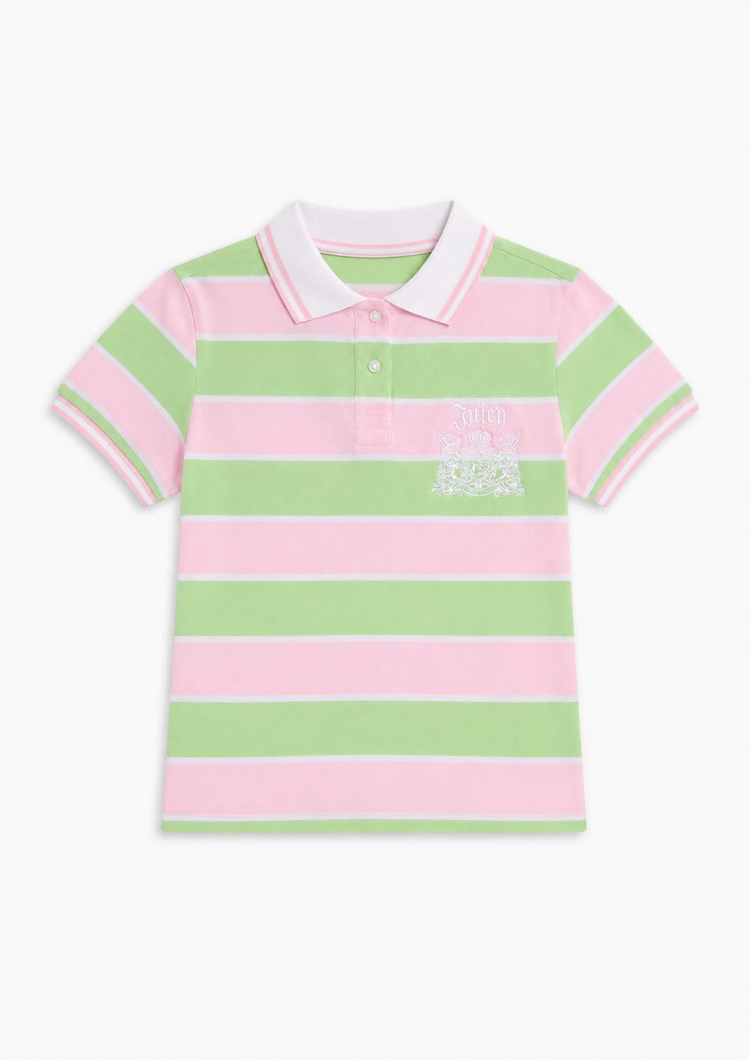 Polo Donna Juicy Couture a Righe Rosa e Verde con Logo Ricamato