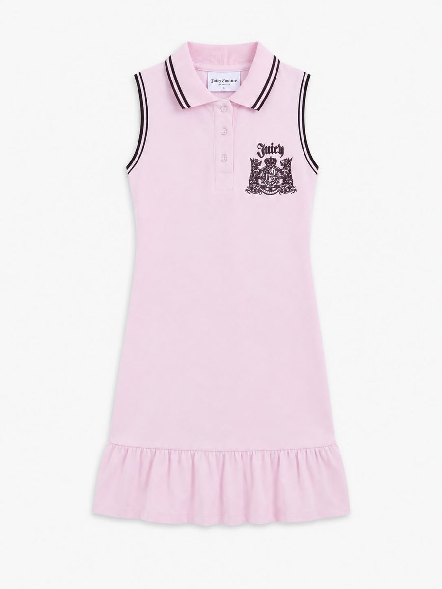 Abito Polo Donna Juicy Couture Rosa con Logo Ricamato — 1/2