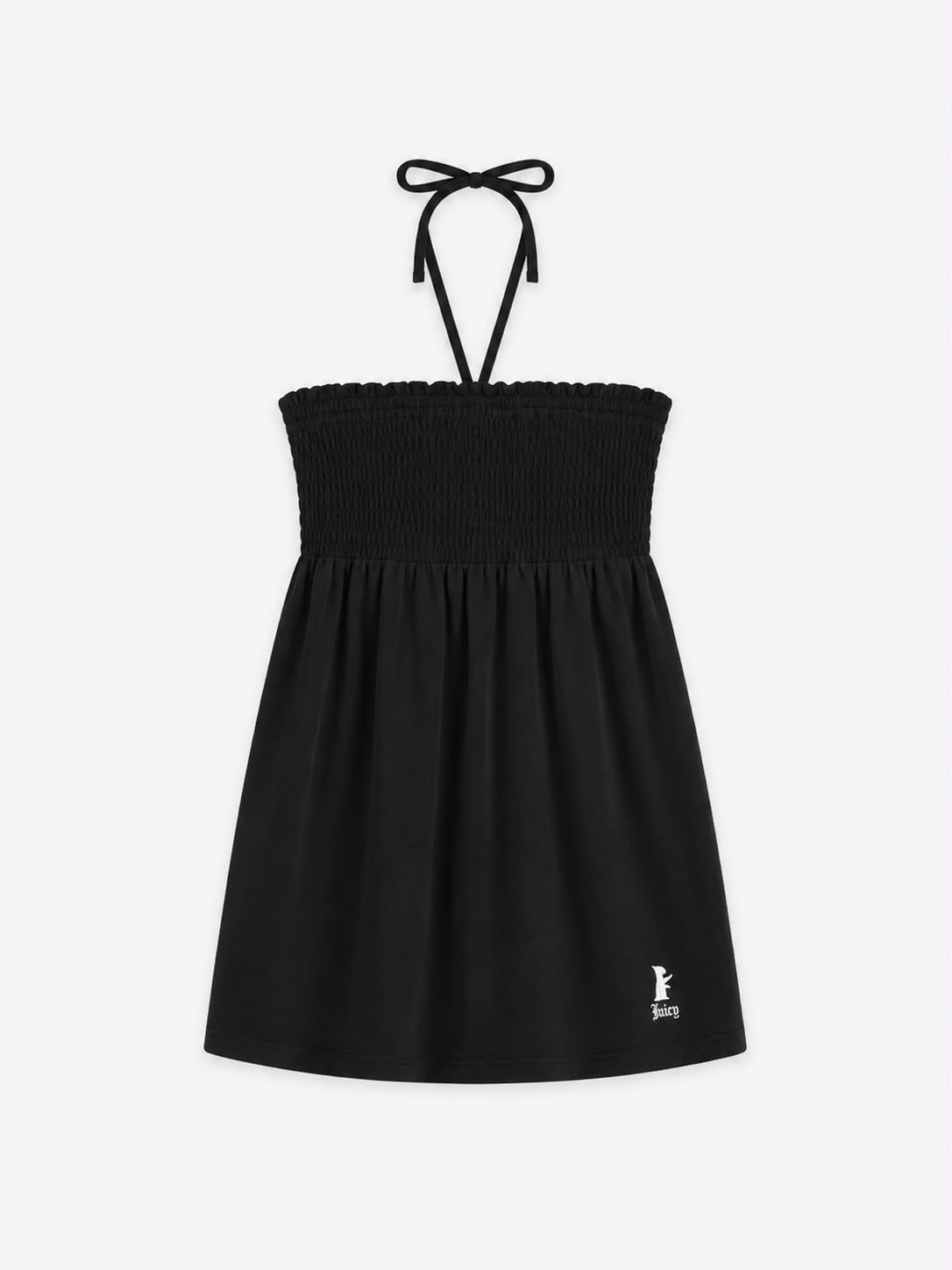 Abito Donna Juicy Couture Nero con Scollo Halter e Corpino Arricciato