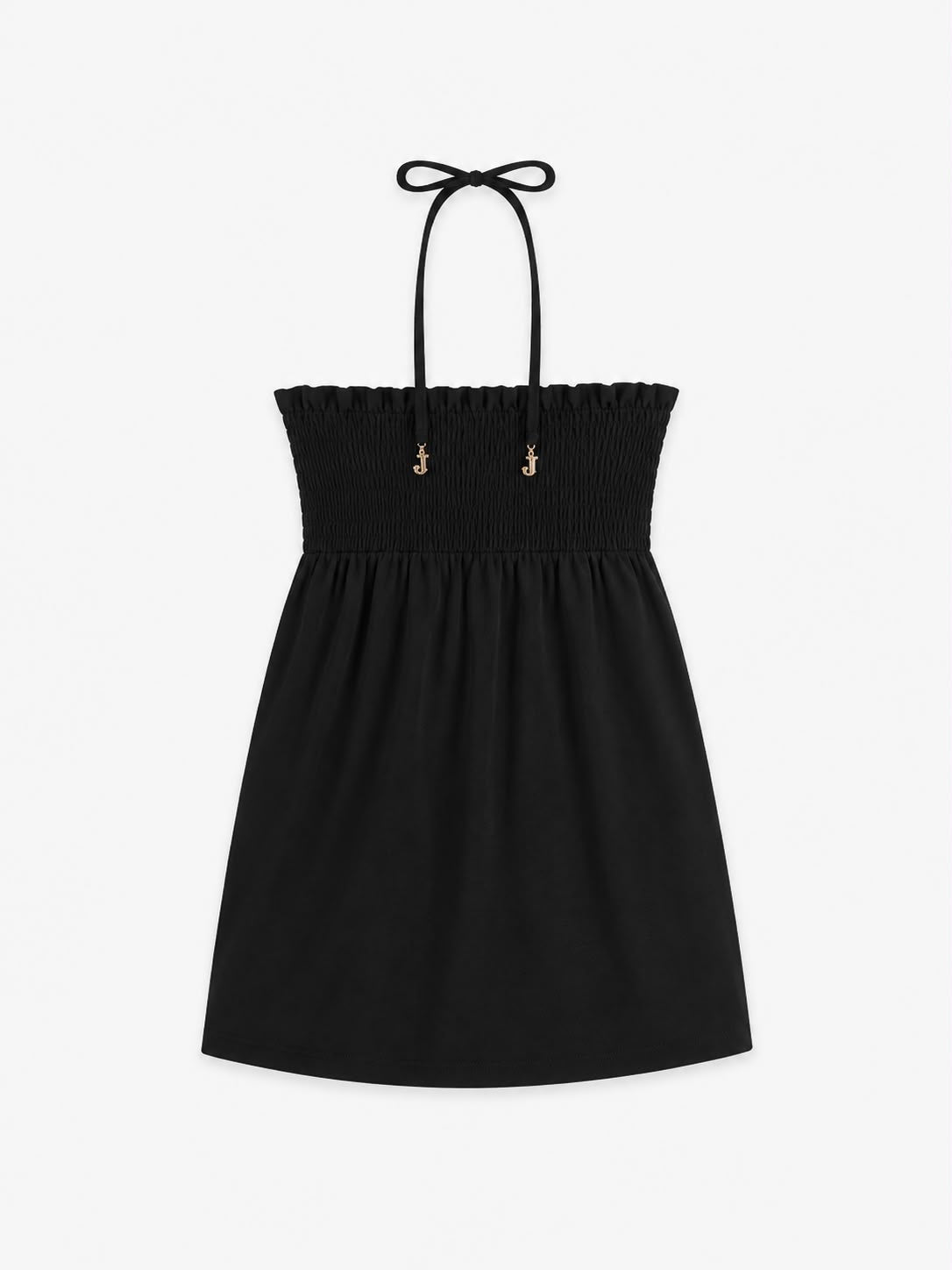 Abito Donna Juicy Couture Nero con Scollo Halter e Corpino Arricciato