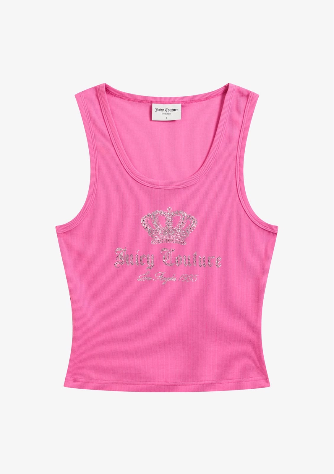 Canotta Donna Juicy Couture a Costine con Corona di Strass