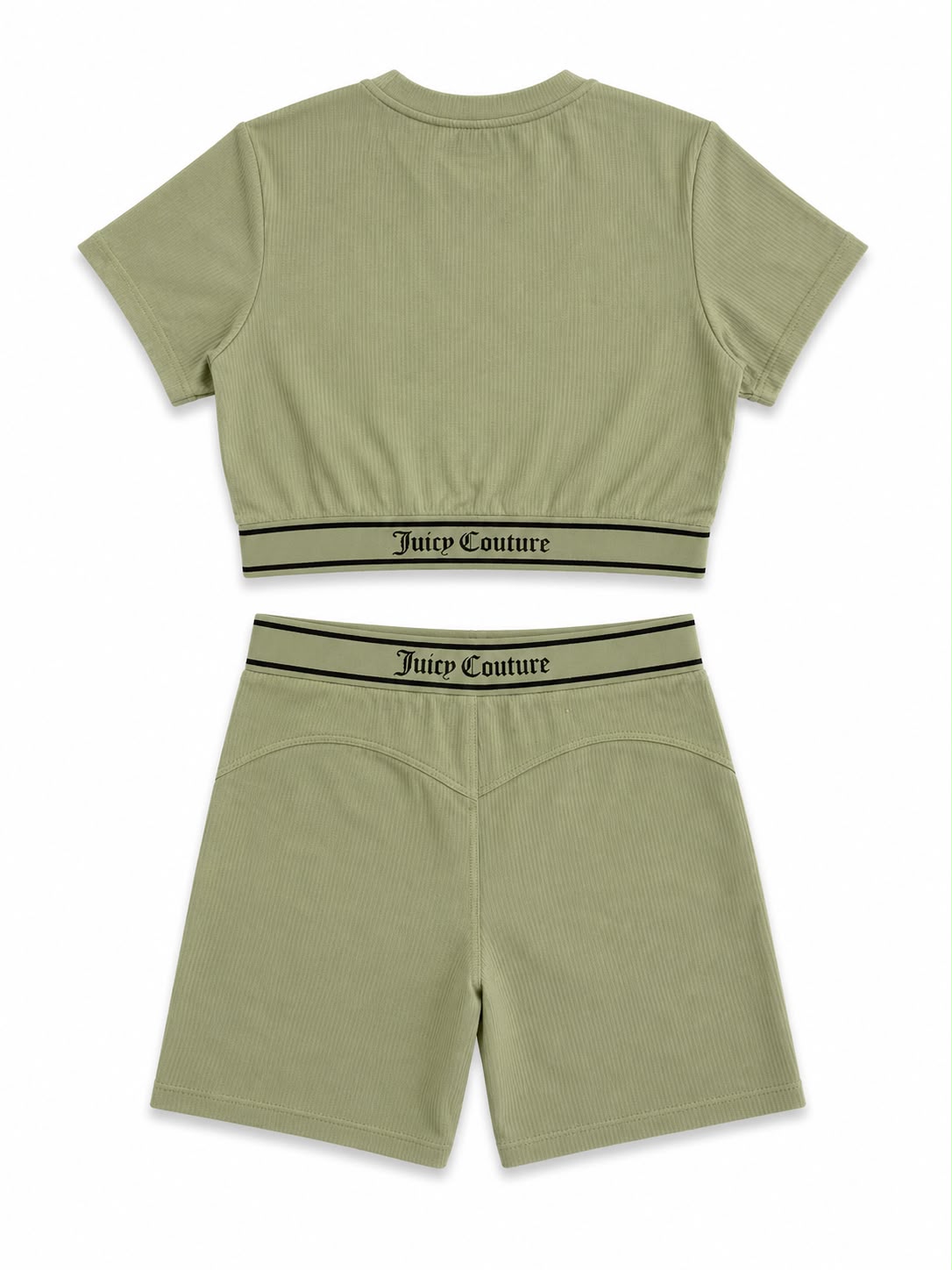 Completo Donna Juicy Couture Crop Top e Shorts a Coste