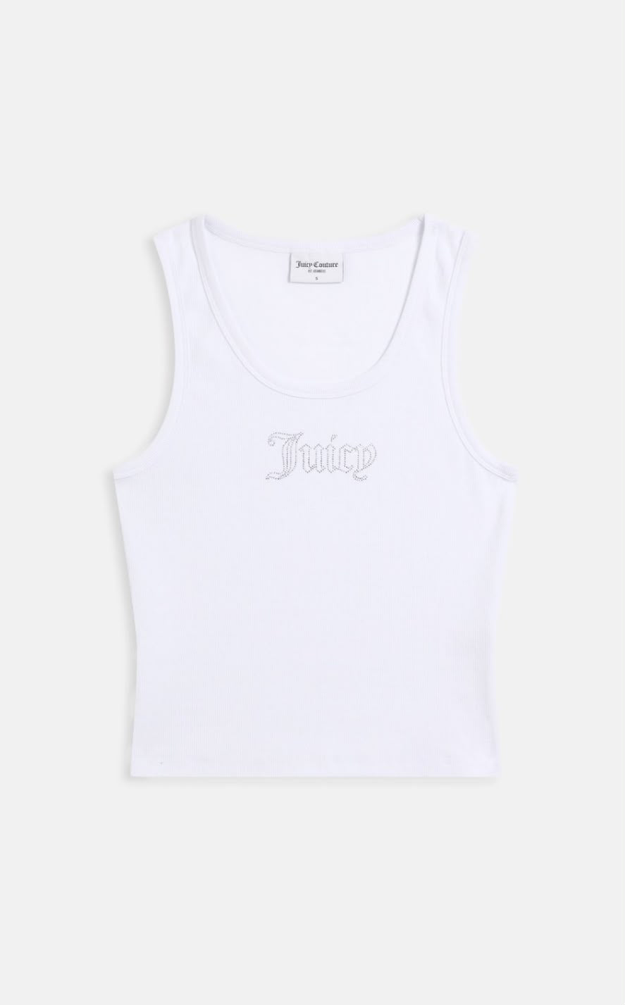 Canotta Sugar  Ribbed 'Juicy' Diamante Tank