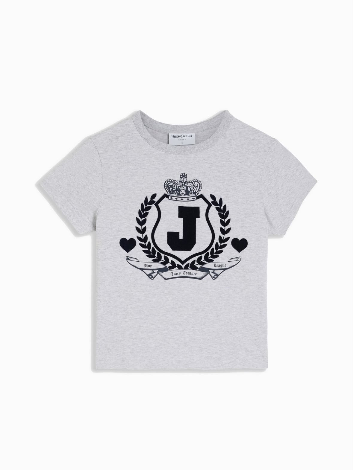 T-shirt Juicy Couture - White Flocked Crest Fitted Tshirt
