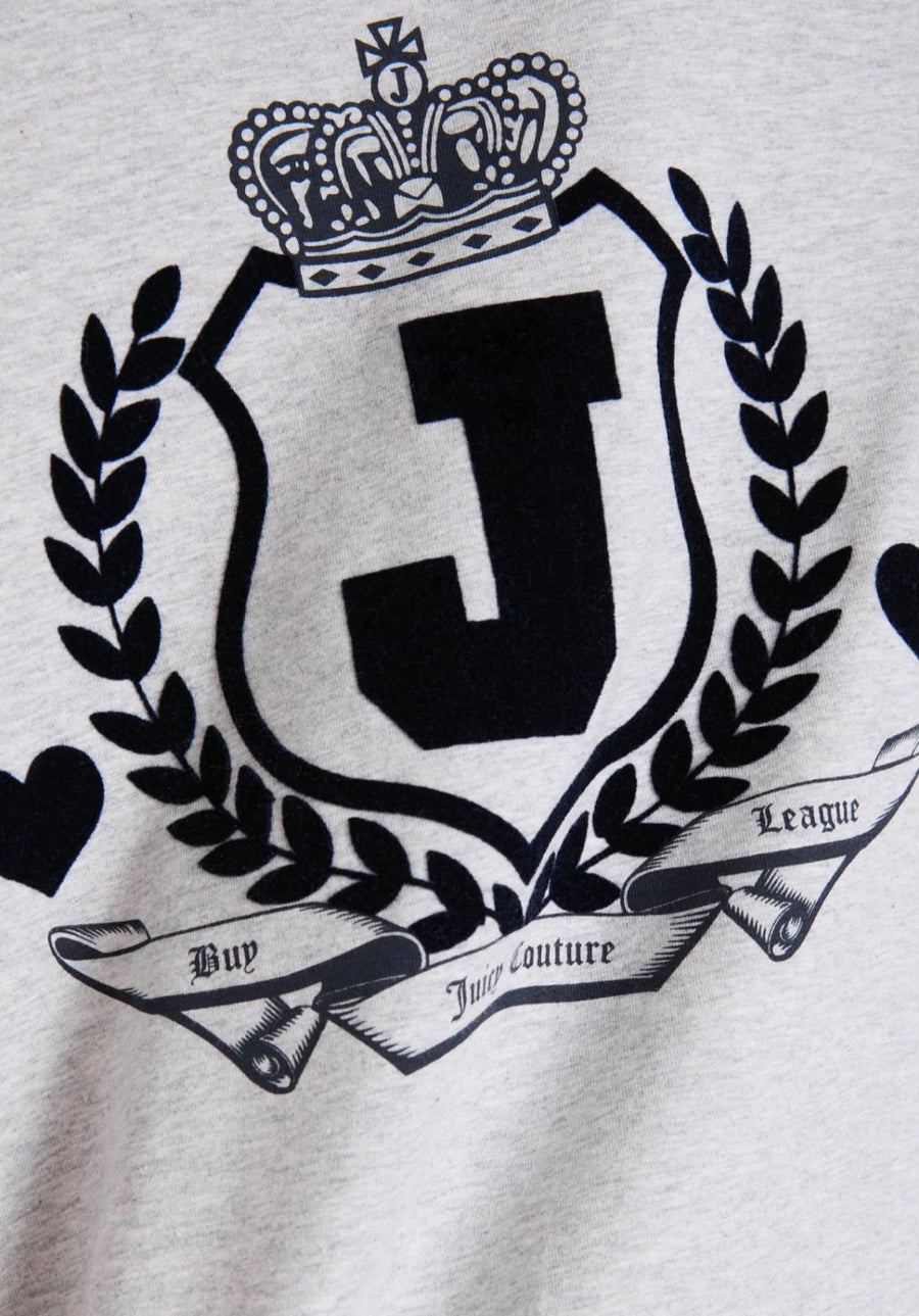 T-shirt Juicy Couture - White Flocked Crest Fitted Tshirt — 8/9