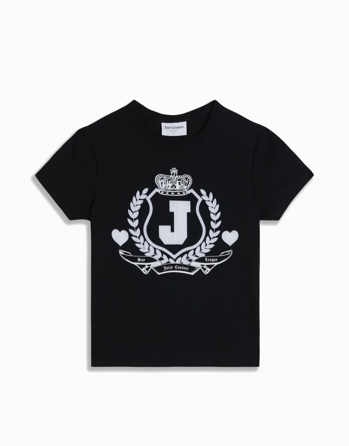 T-shirt Juicy Couture - White Flocked Crest Fitted Tshirt